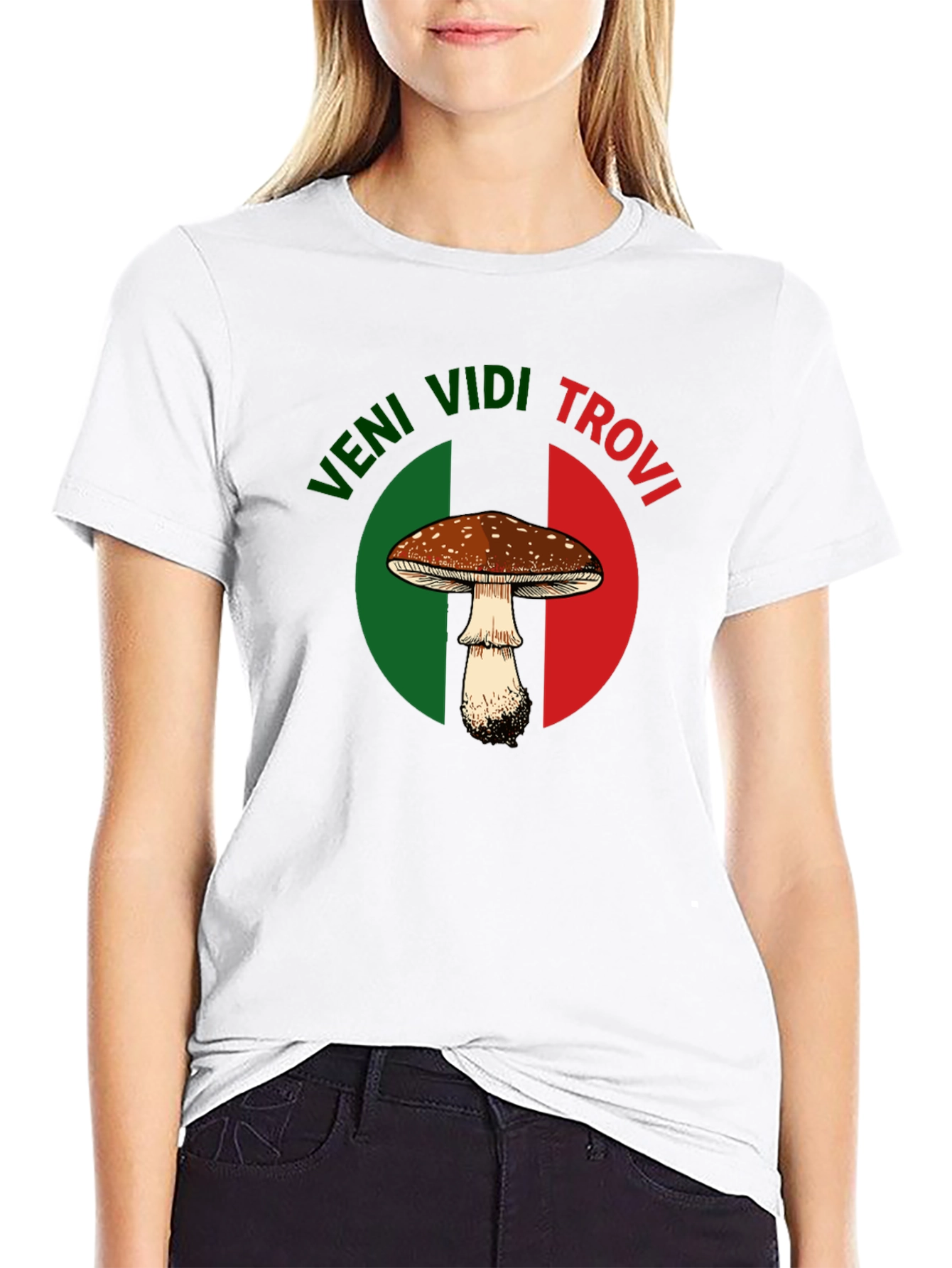 Veni Vidi Trovi Mushroom Graphic T-Shirt