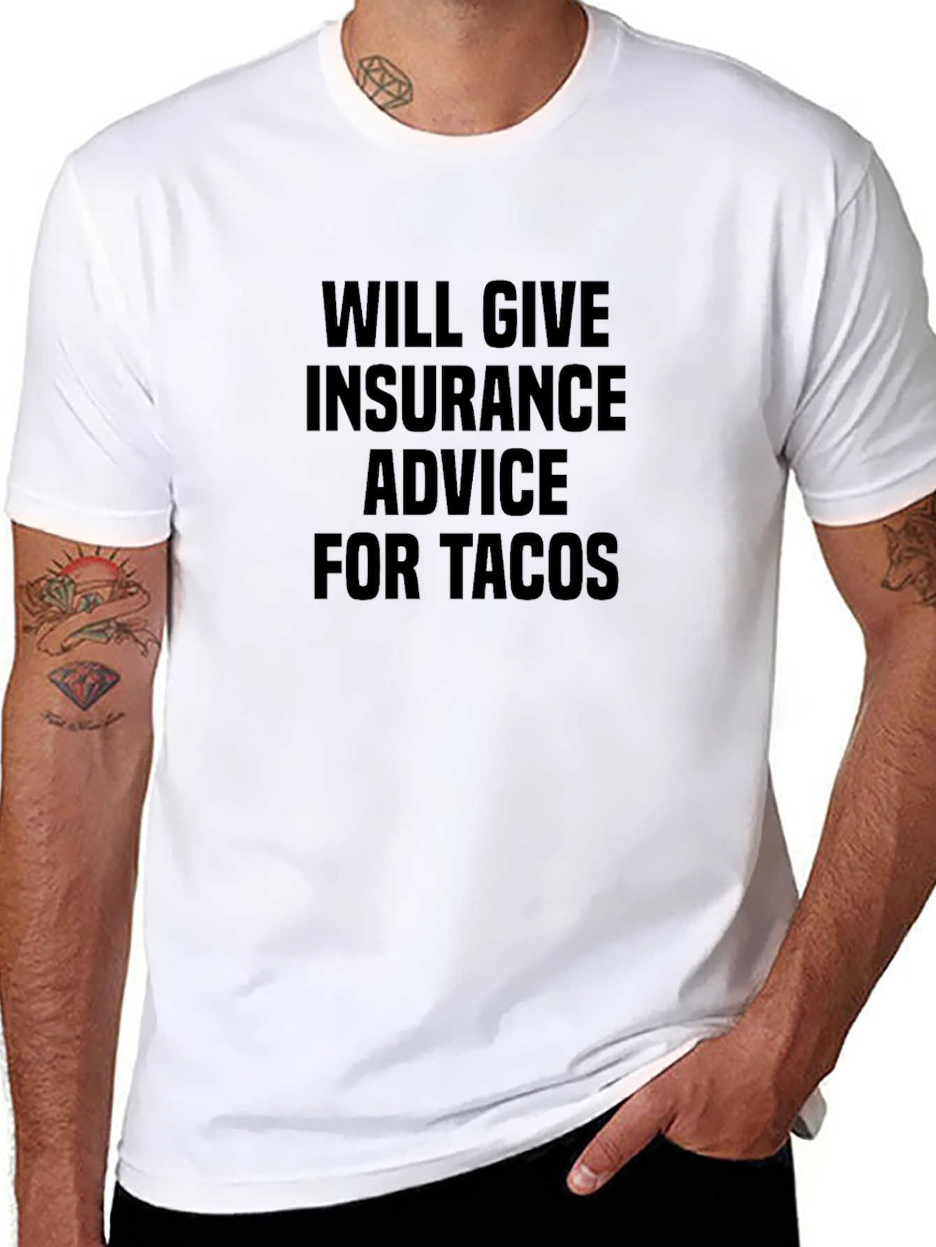 Insurance Advice For Tacos Black T-Shirt