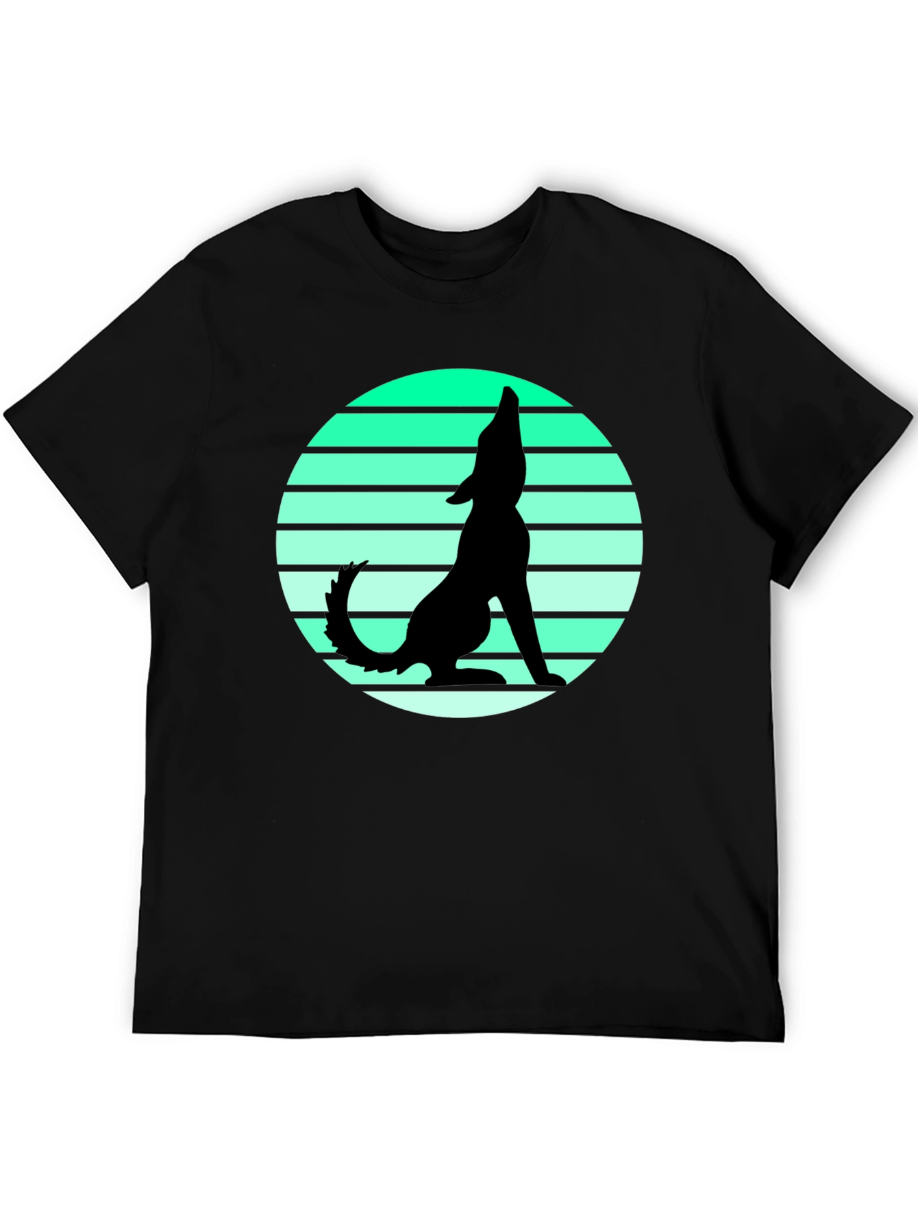 Wolf Silhouette Graphic Tee - Black T-Shirt