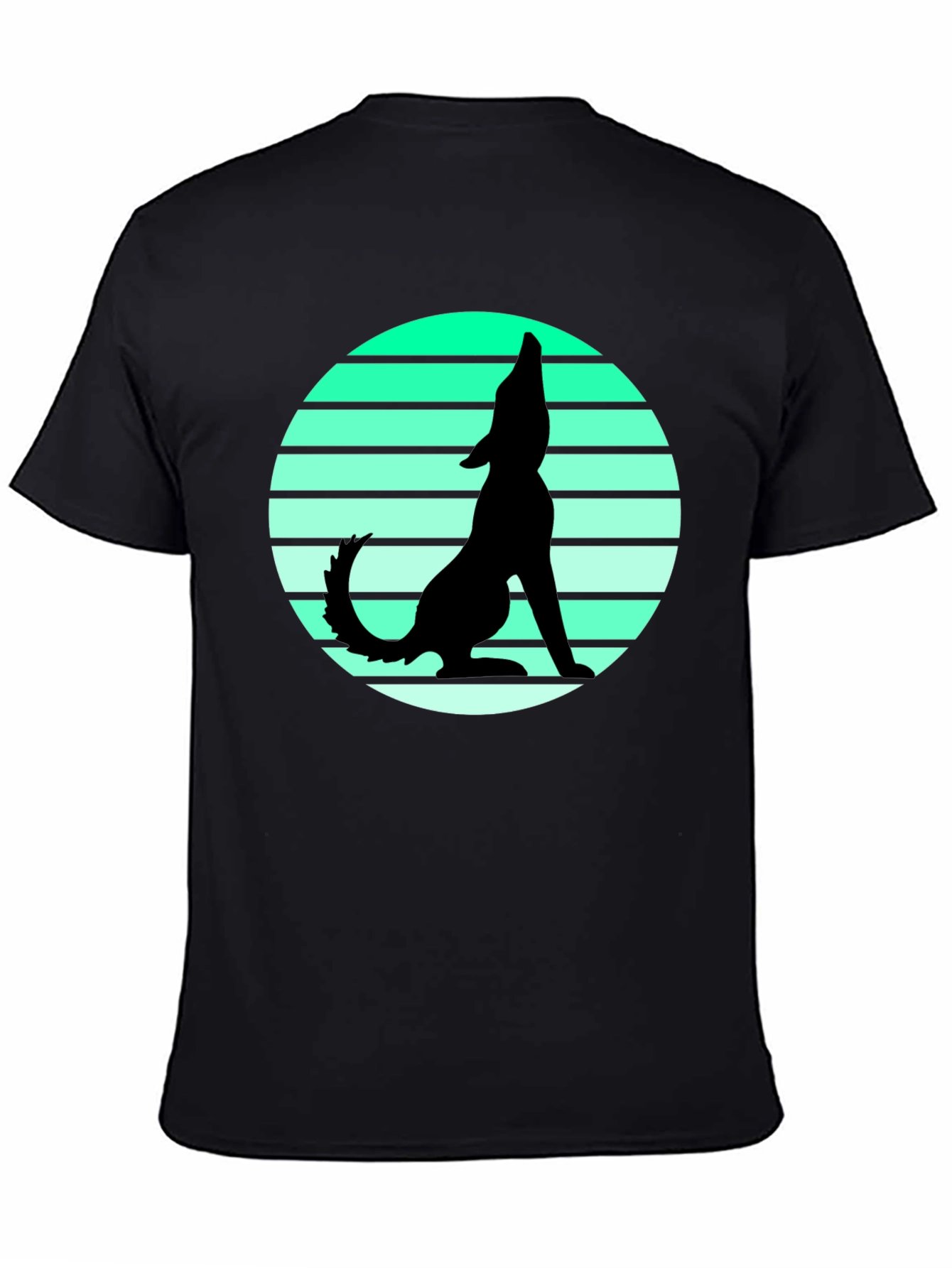 Wolf Silhouette Graphic Tee - Black T-Shirt
