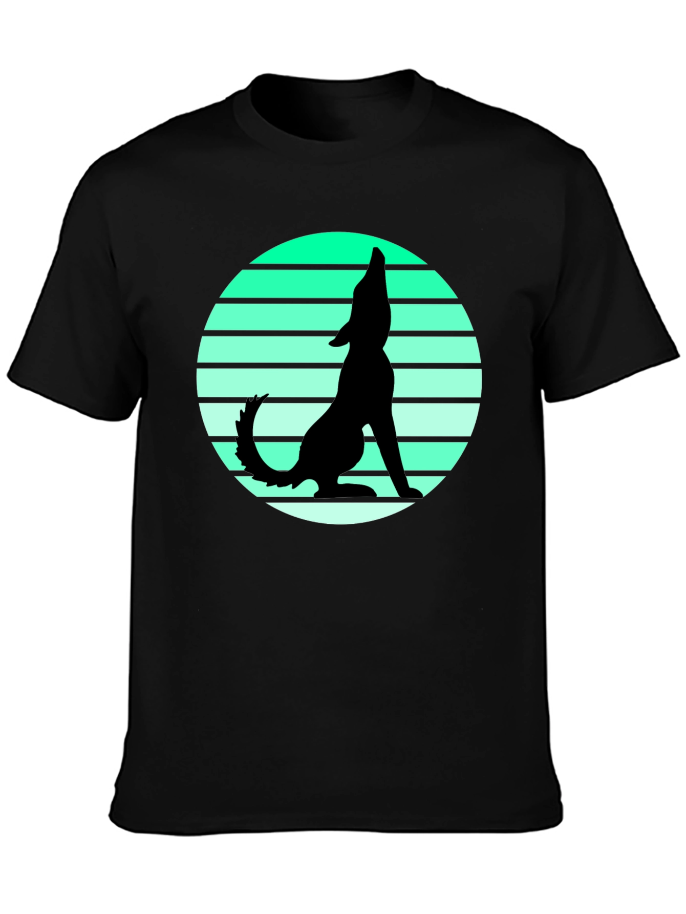 Wolf Silhouette Graphic Tee - Black T-Shirt