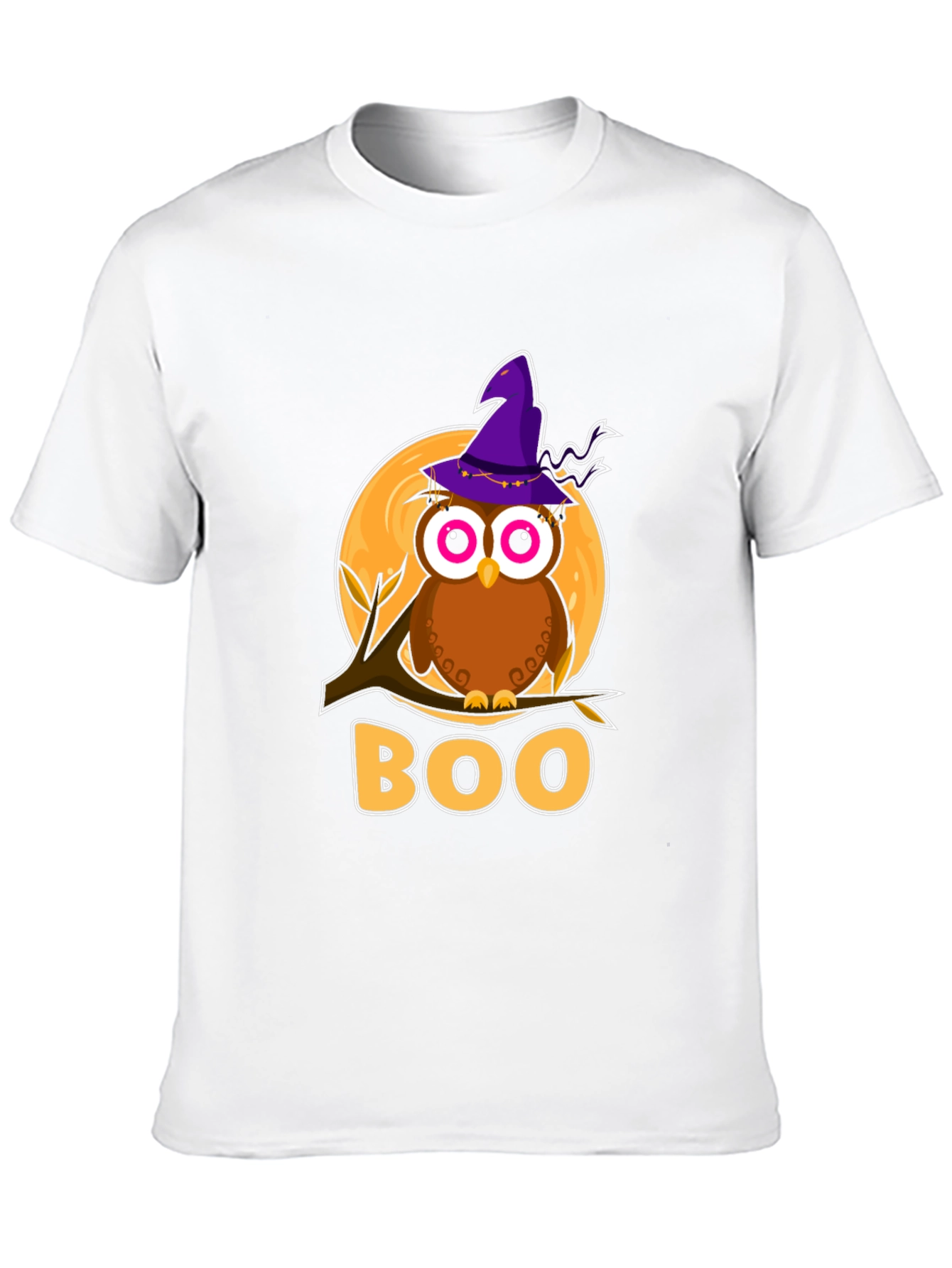 Halloween Owl Boo T-Shirt - Mens Black Tee