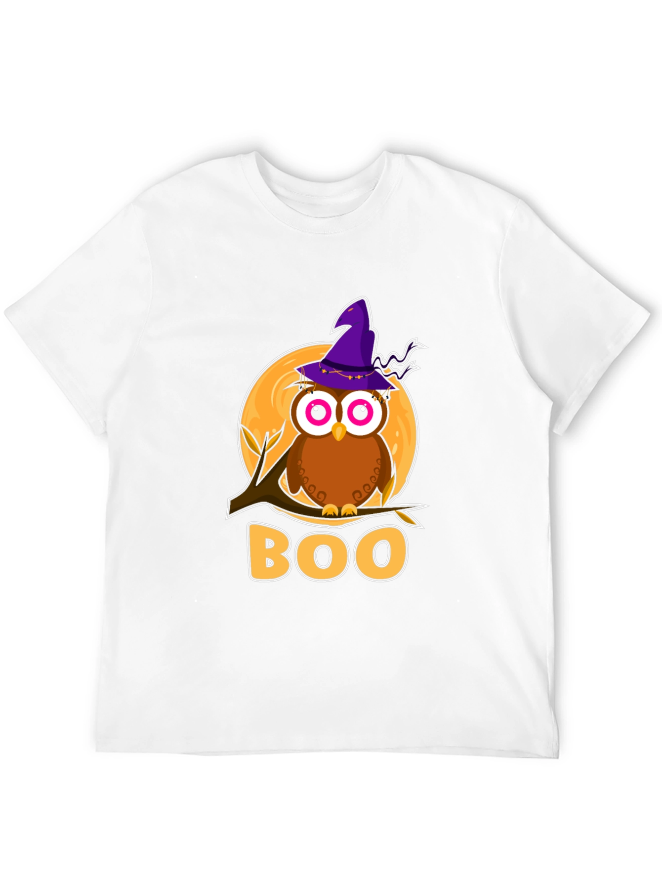 Halloween Owl Boo T-Shirt - Mens Black Tee