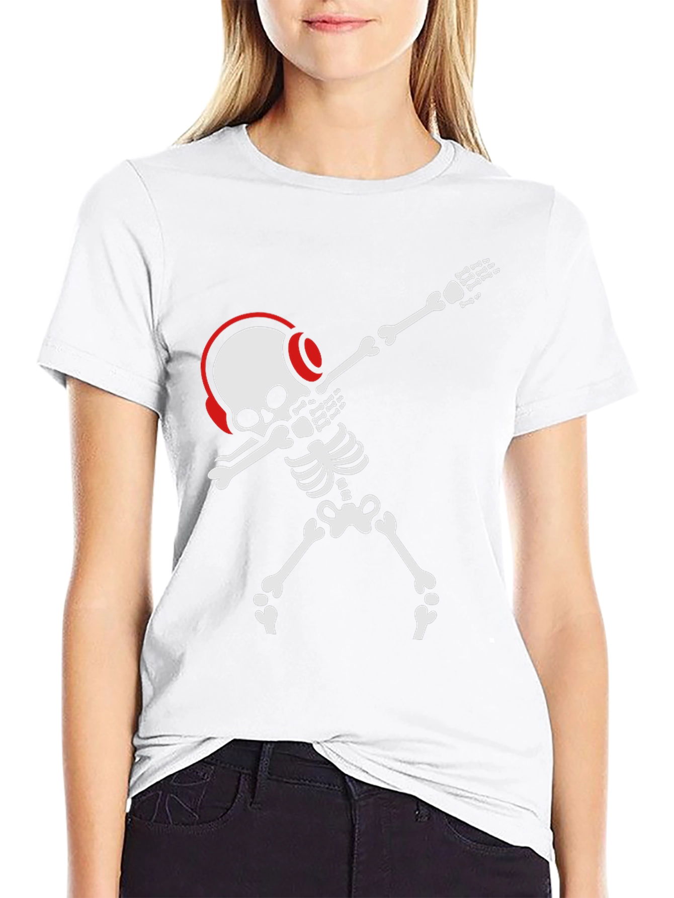 Dabbing Skeleton T-Shirt - Black Graphic Tee