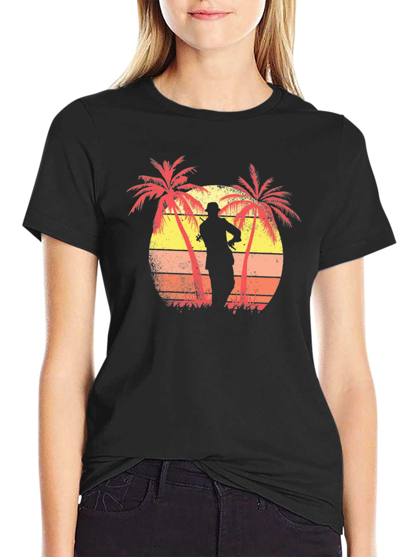 Sunset Palm Tree Silhouette Graphic Tee