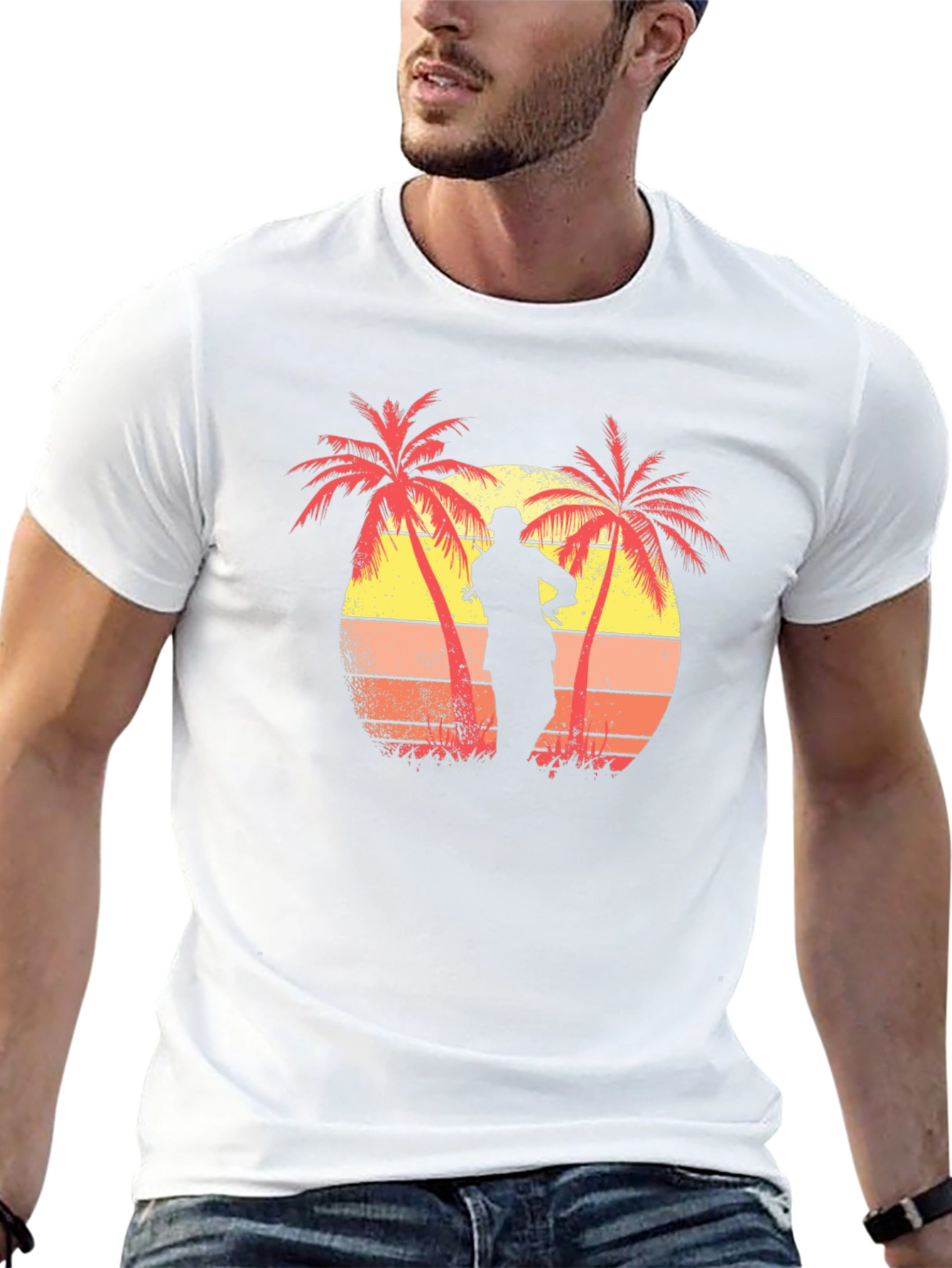 Sunset Palm Tree Silhouette Graphic Tee