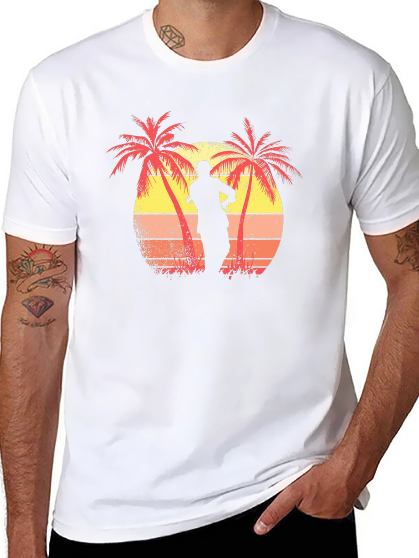 Sunset Palm Tree Silhouette Graphic Tee