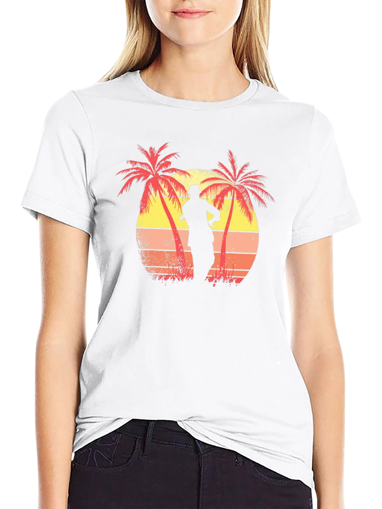 Sunset Palm Tree Silhouette Graphic Tee