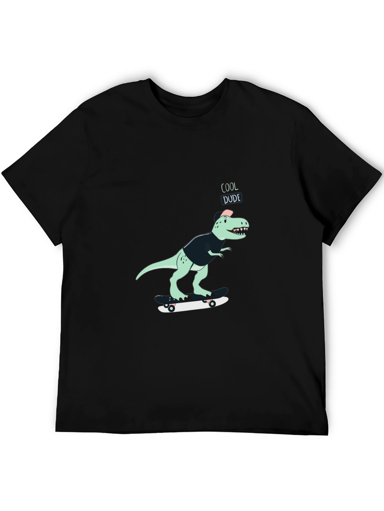 Cool Dude Dinosaur Skateboard Graphic T-Shirt