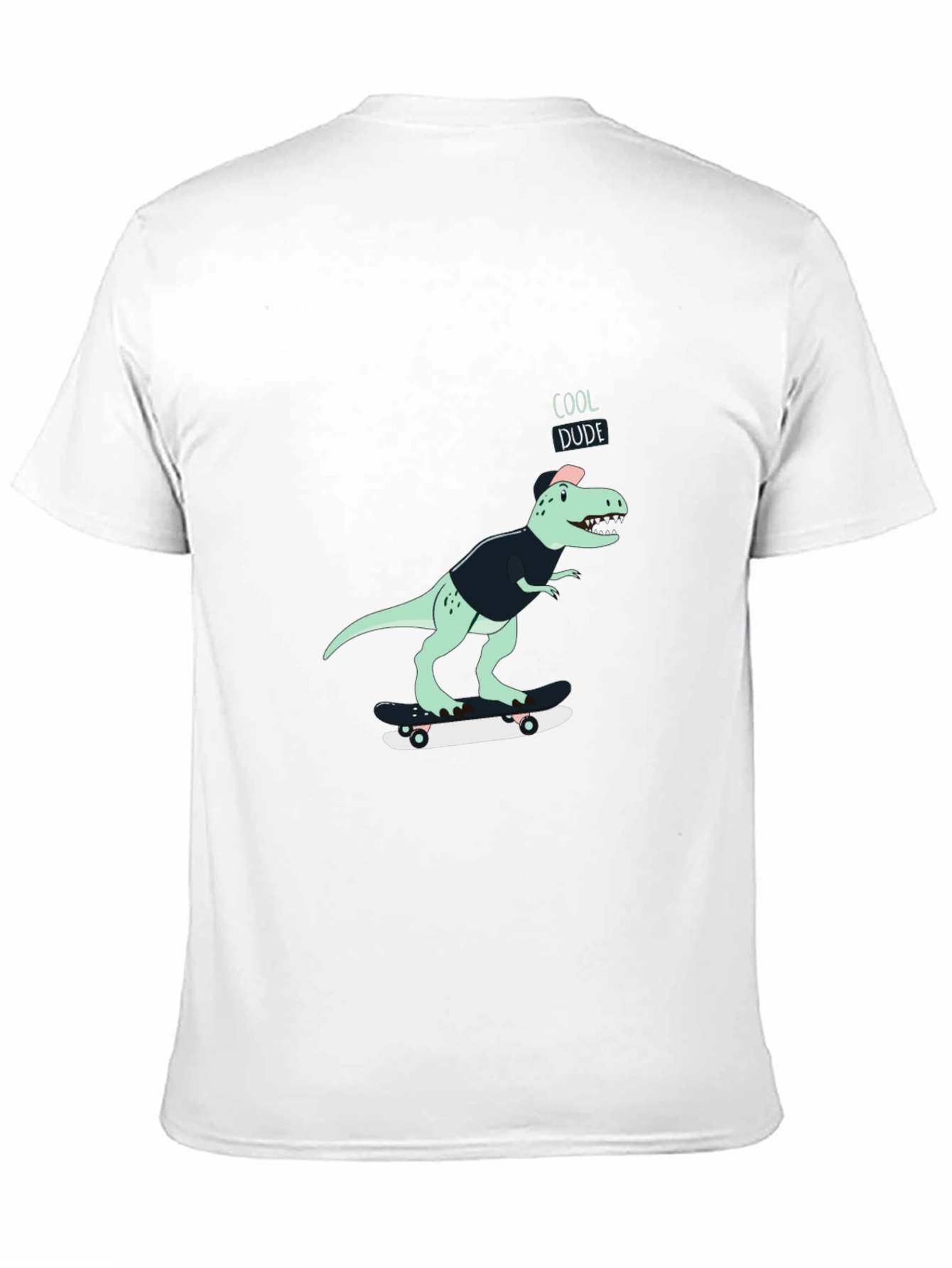 Cool Dude Dinosaur Skateboard Graphic T-Shirt