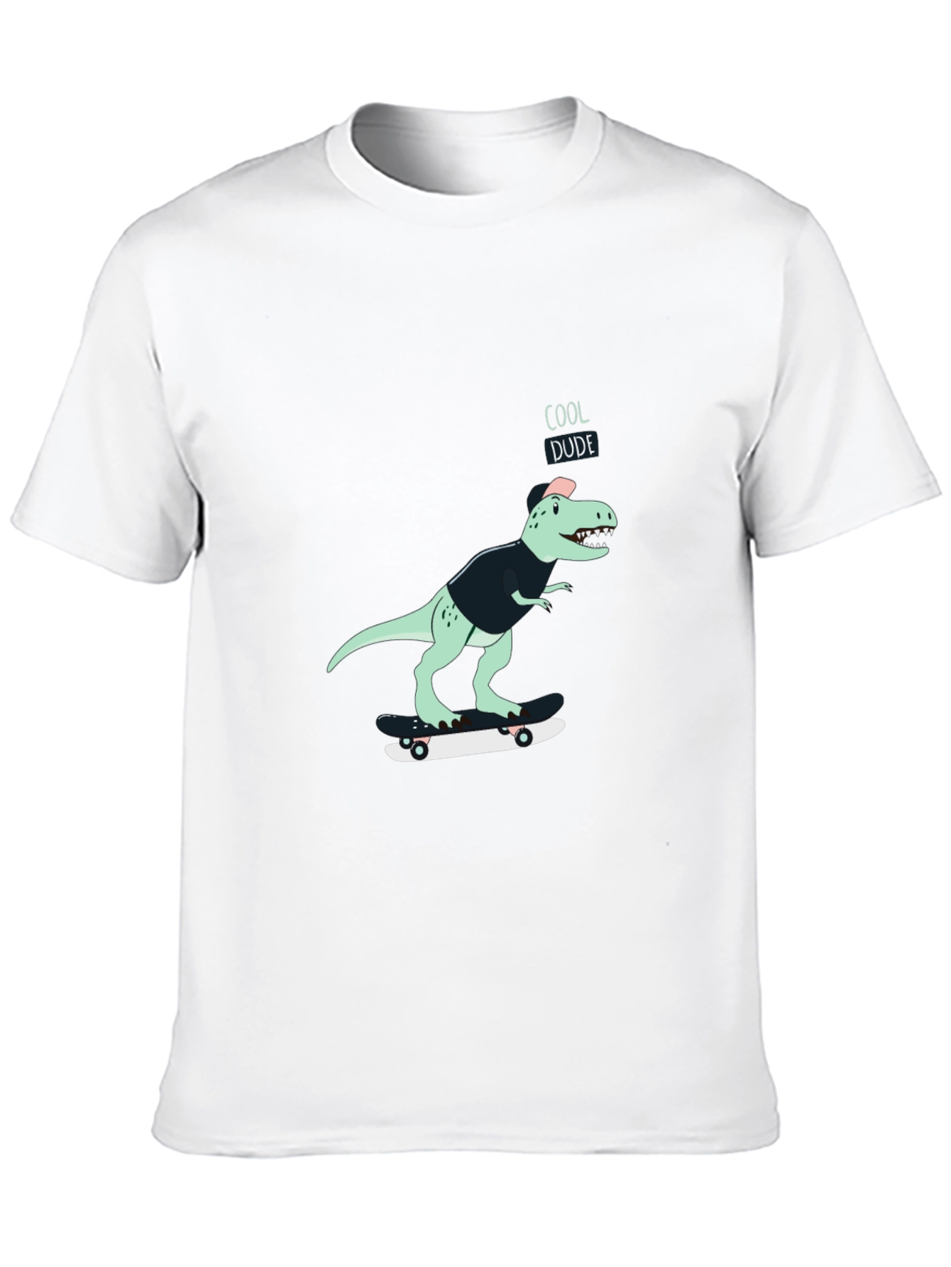 Cool Dude Dinosaur Skateboard Graphic T-Shirt
