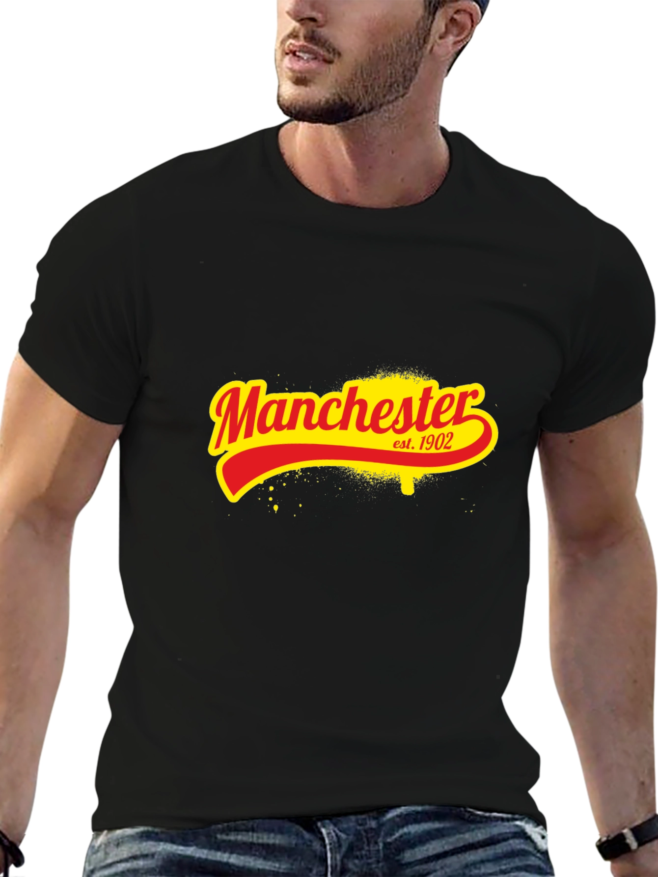 Manchester Est. 1902 Black Graphic T-Shirt