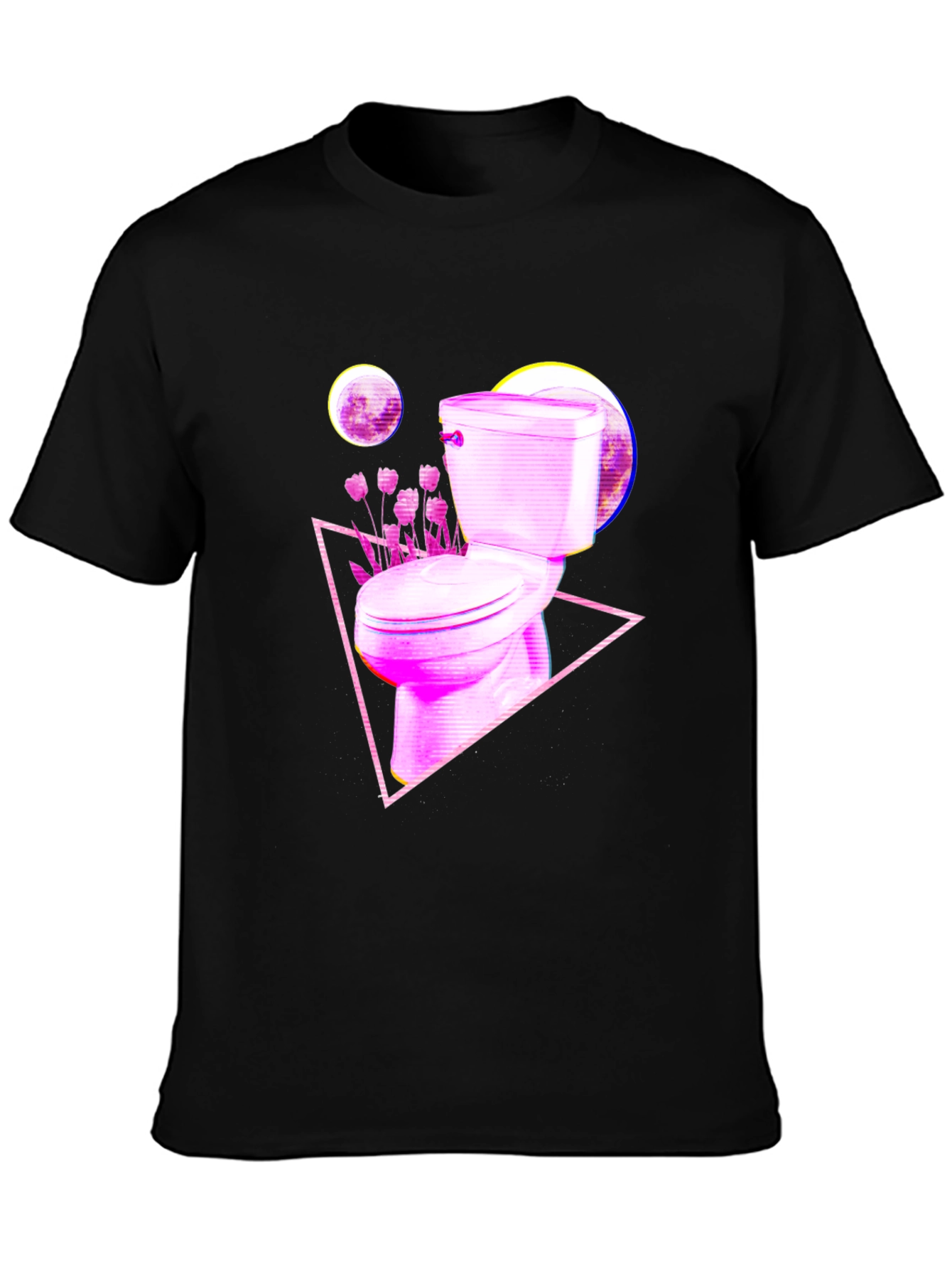 Retro Toilet Graphic Tee - Black