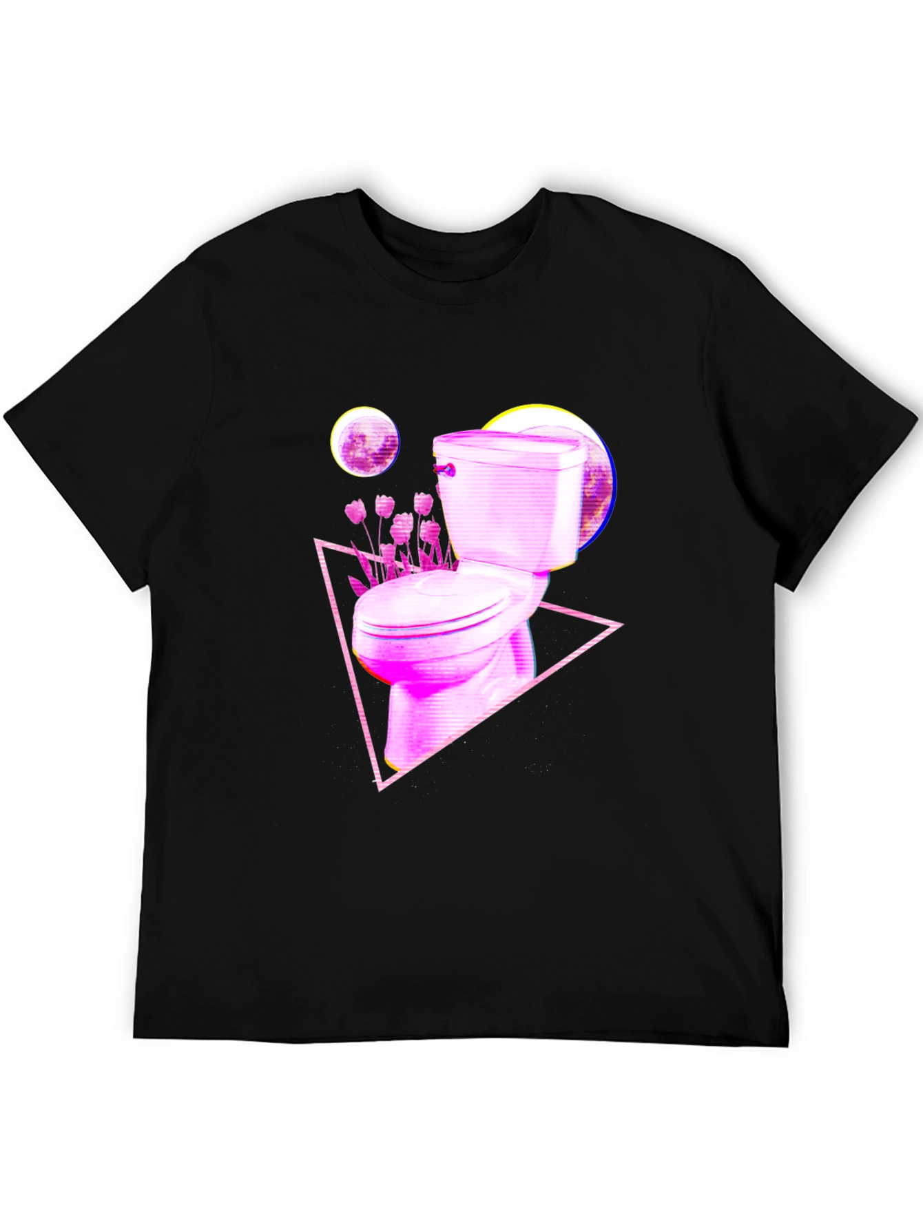 Retro Toilet Graphic Tee - Black