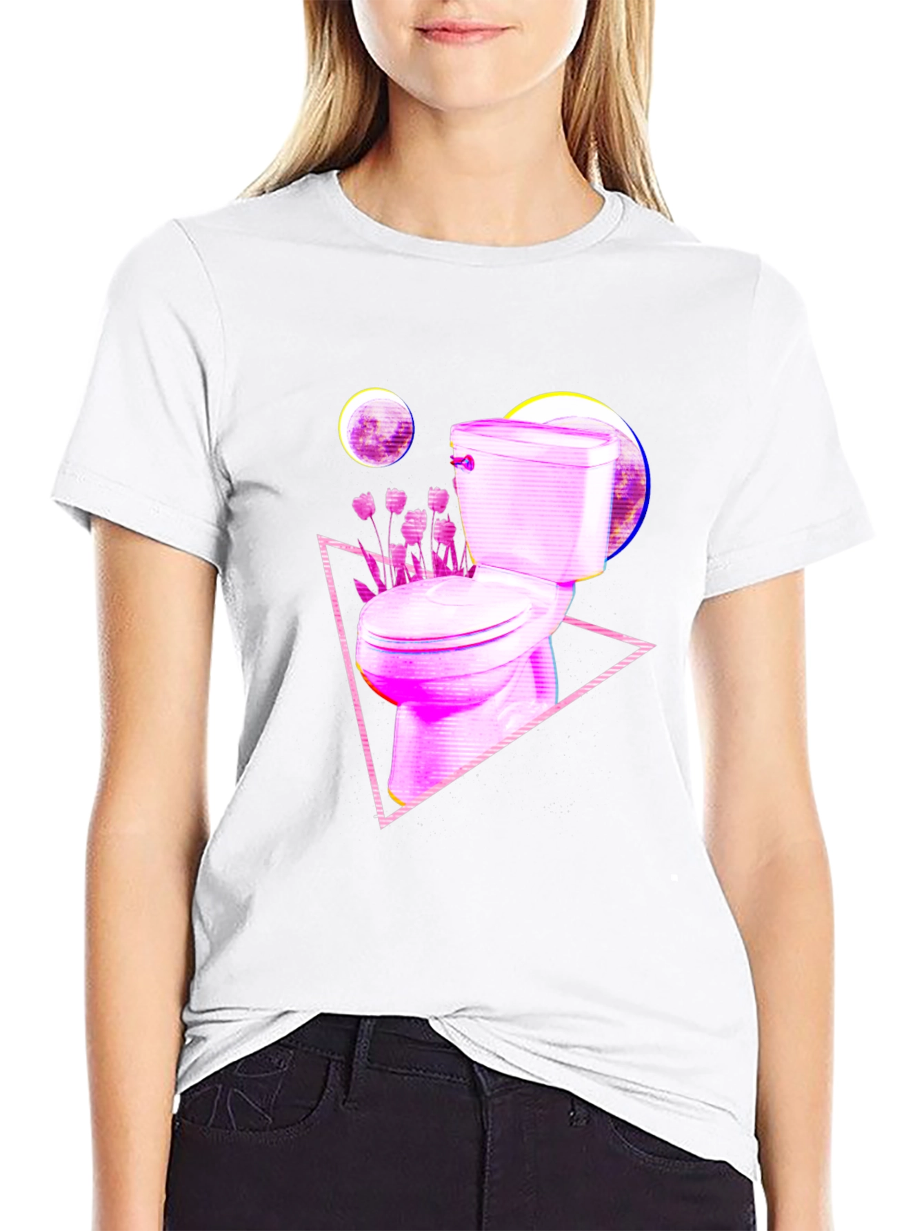 Retro Toilet Graphic Tee - Black