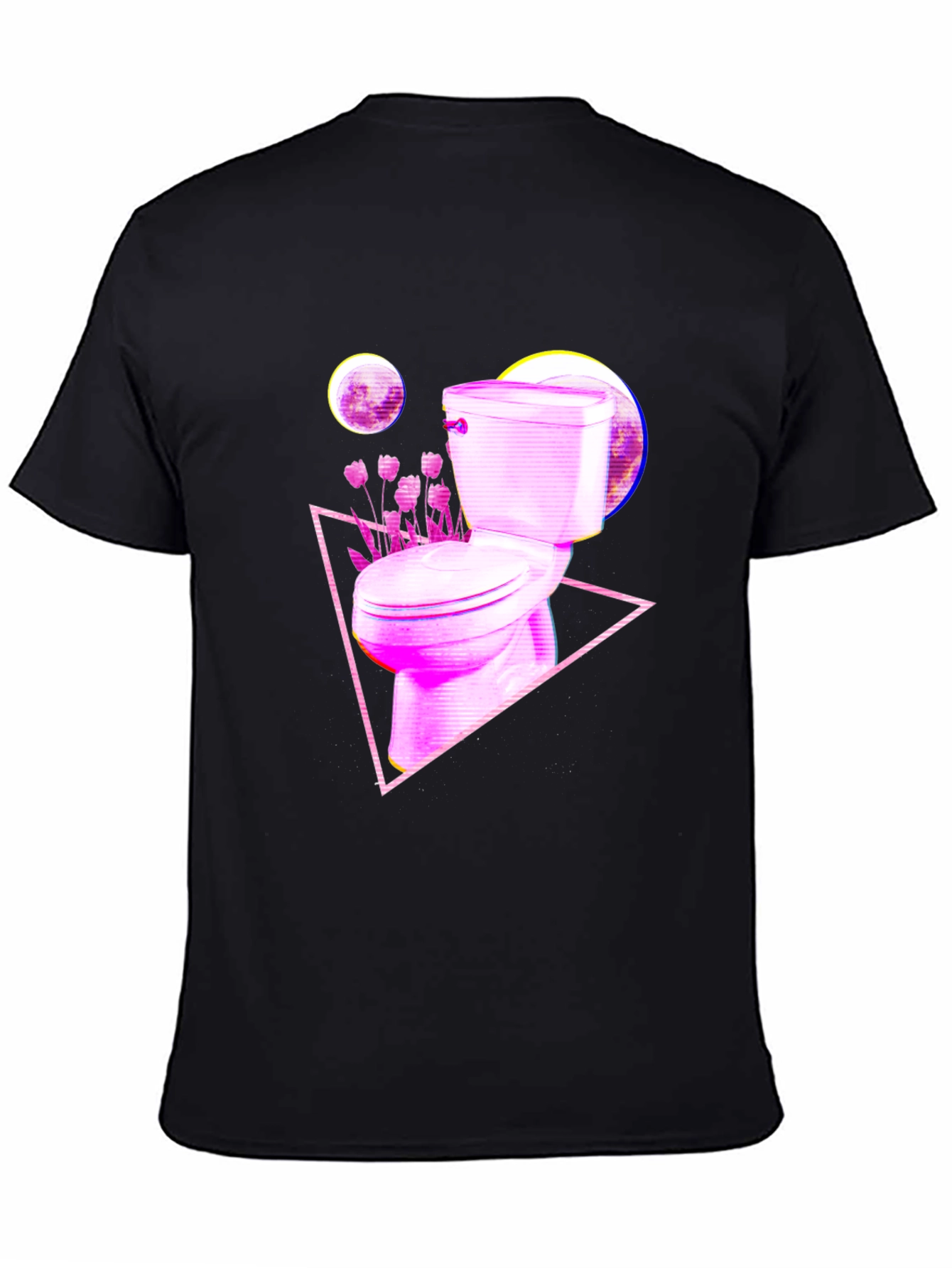 Retro Toilet Graphic Tee - Black