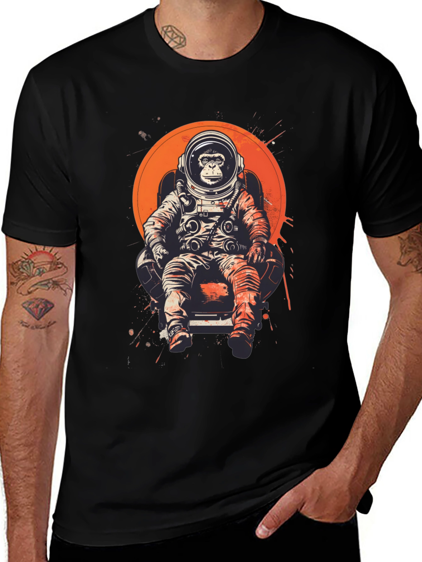 Astronaut Monkey T-Shirt - Space Chimpanzee Tee
