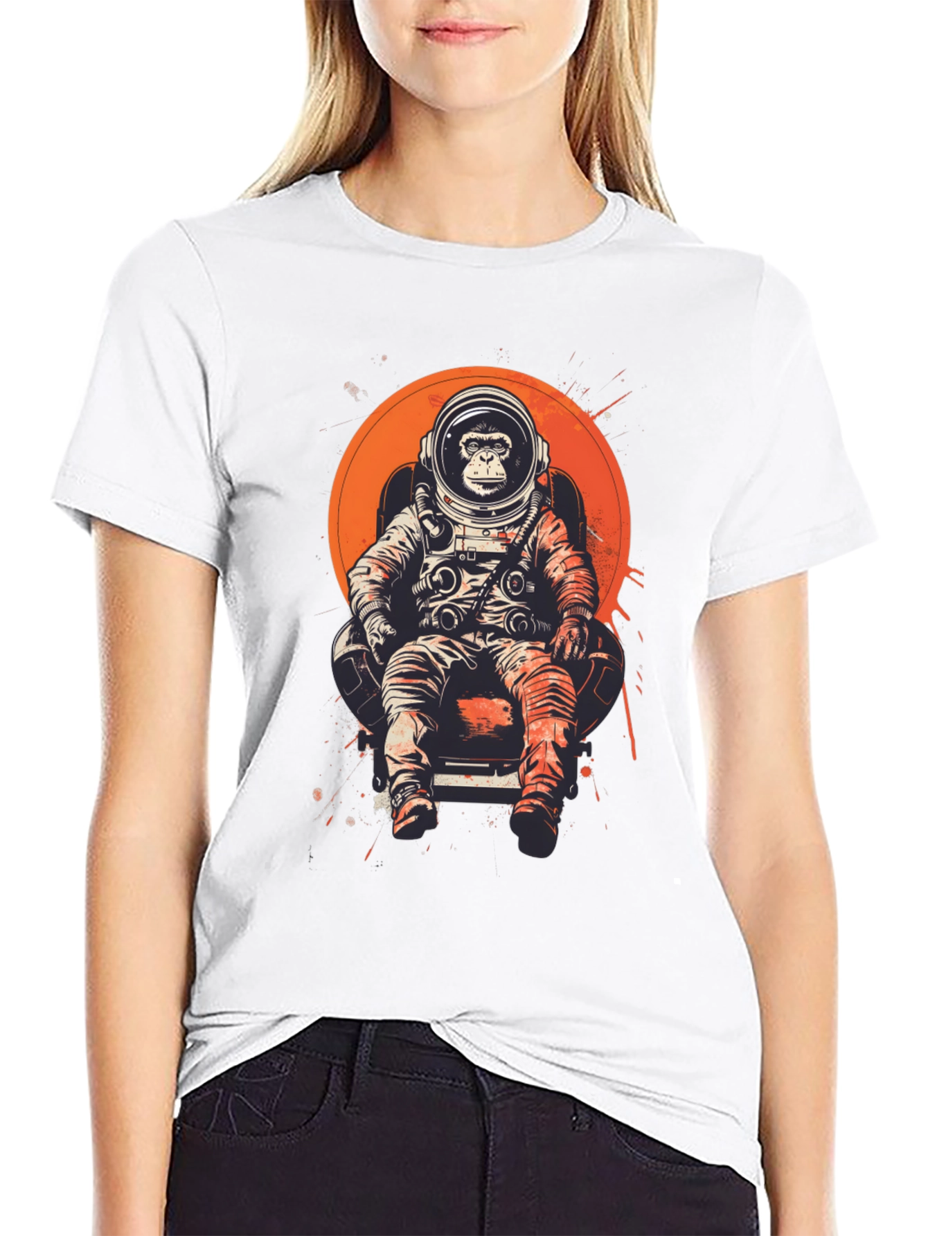 Astronaut Monkey T-Shirt - Space Chimpanzee Tee