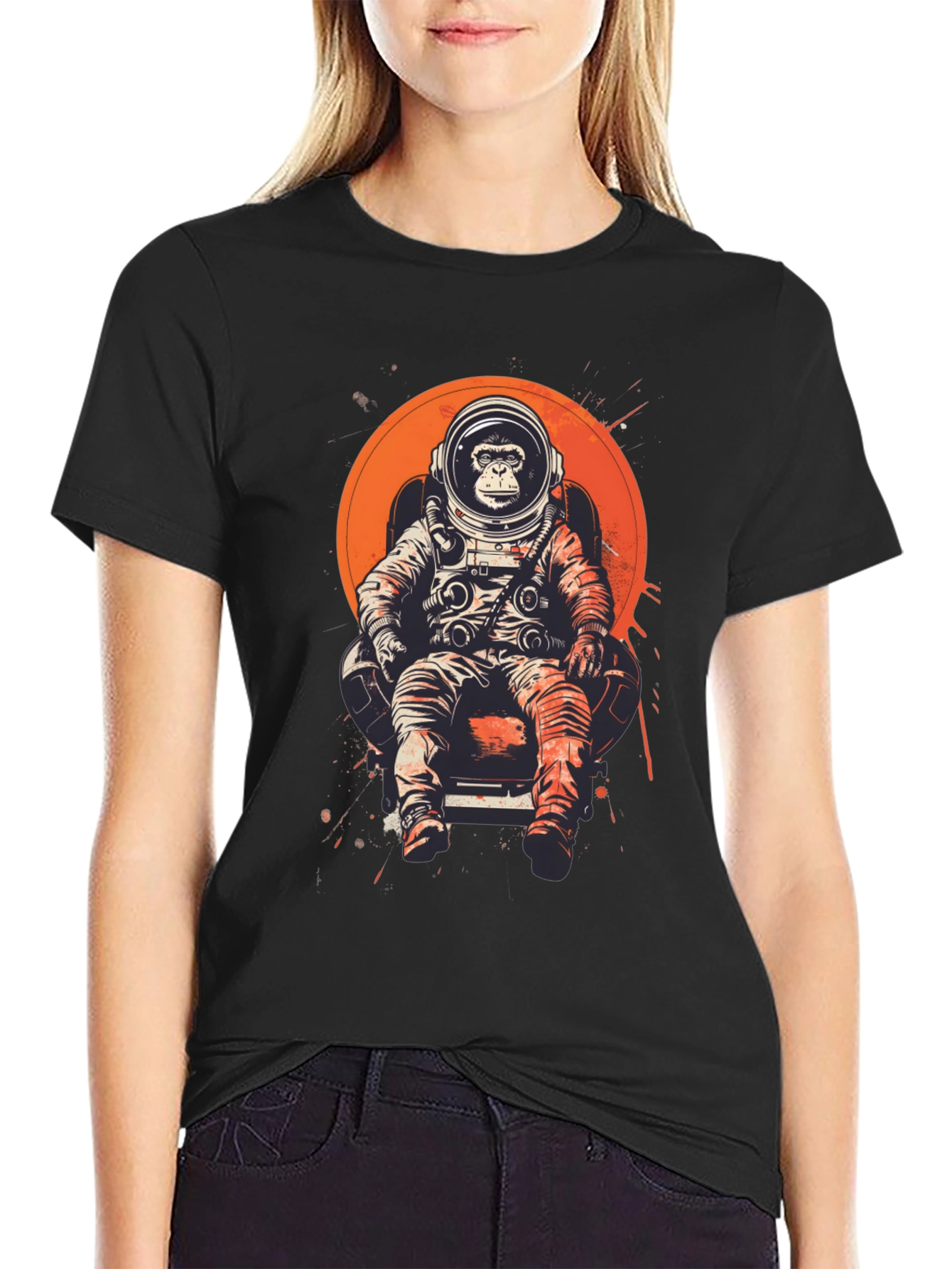 Astronaut Monkey T-Shirt - Space Chimpanzee Tee