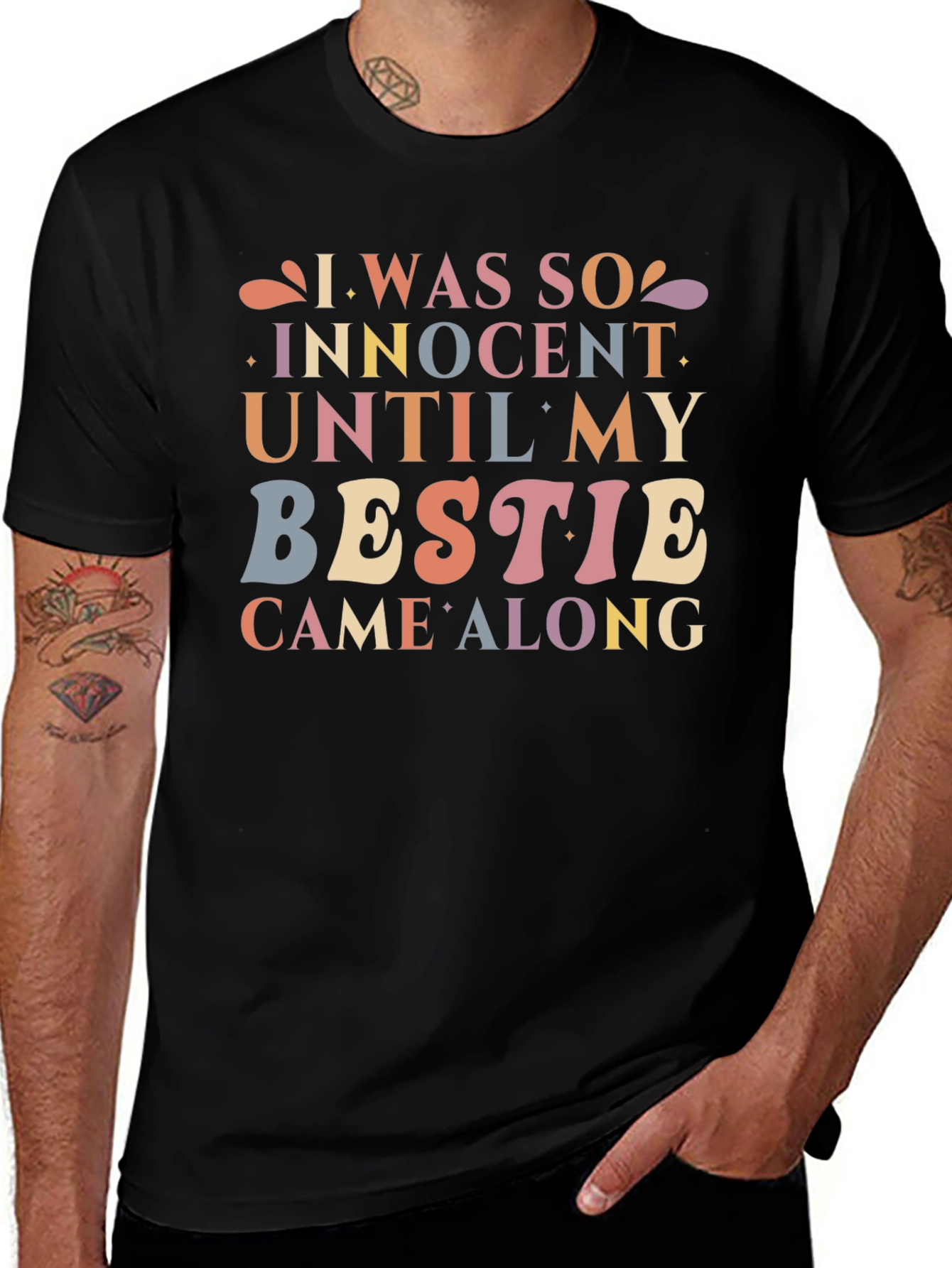 Innocent Until Bestie T-Shirt - Fun Novelty Tee