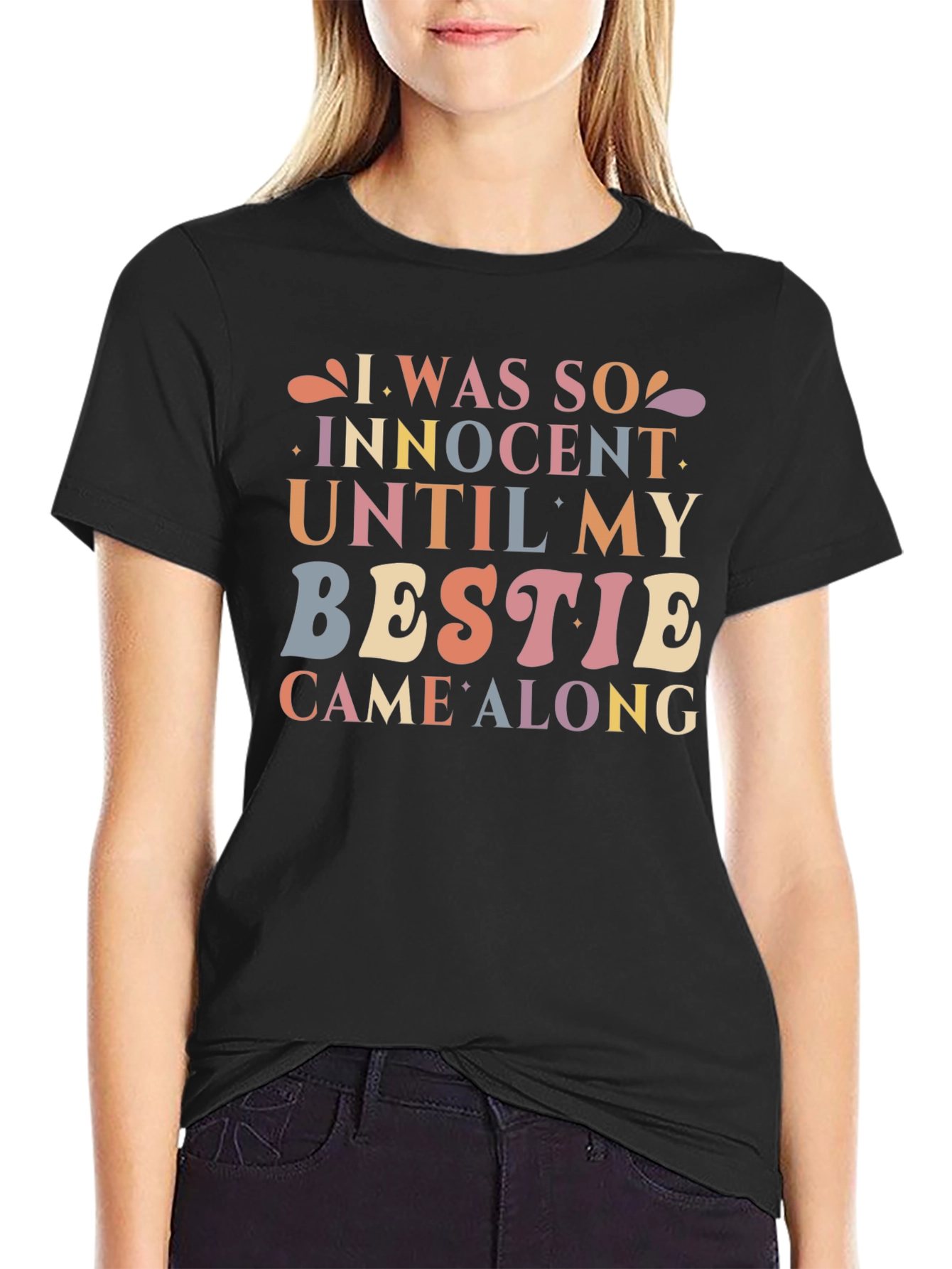 Innocent Until Bestie T-Shirt - Fun Novelty Tee