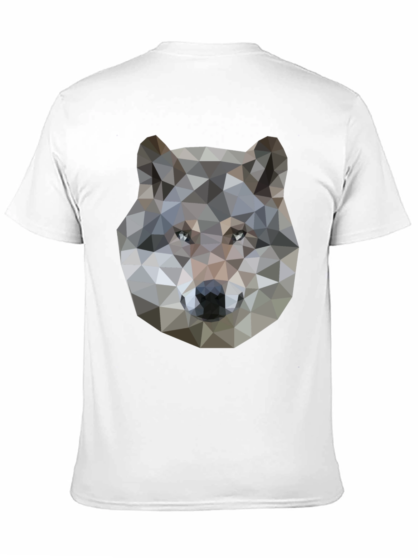 Geometric Wolf Graphic Print Black T-Shirt