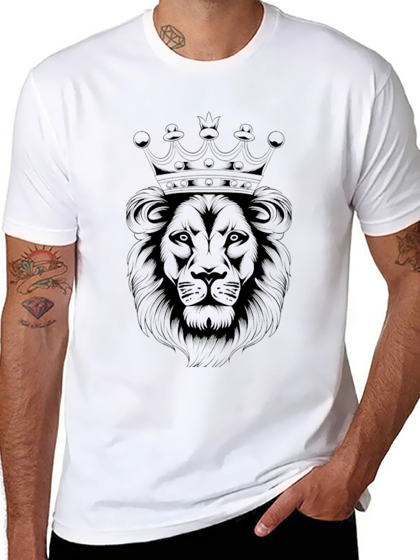 King Lion Graphic Tee - Mens Black T-Shirt