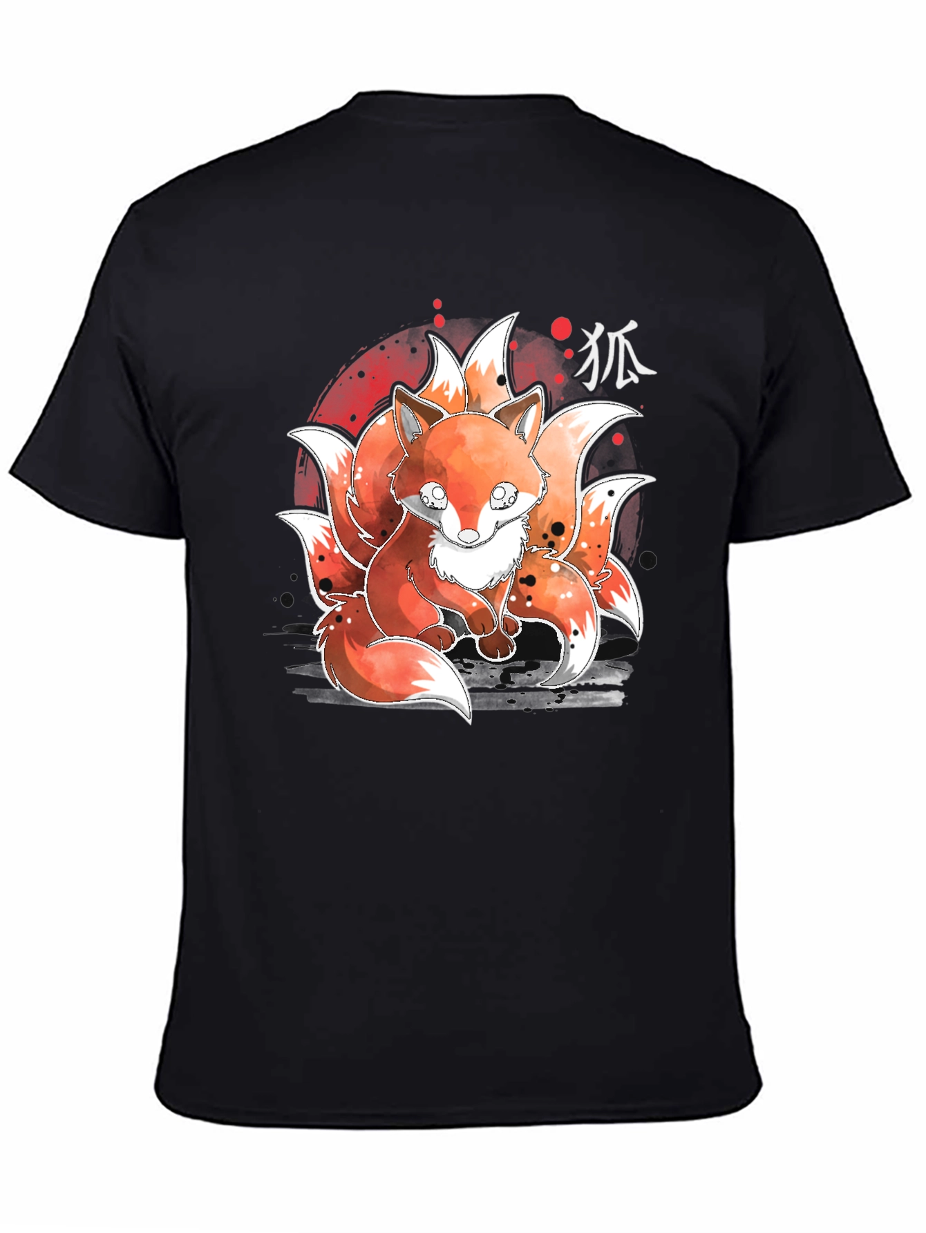 Nine-Tailed Fox Graphic Tee - Japanese Anime Design