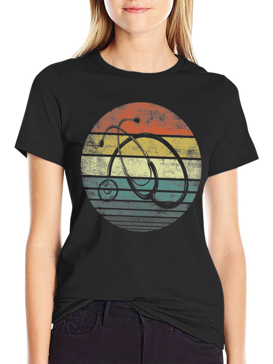 Vintage Stethoscope Graphic Tee - Doctor Nurse Medical Shirt