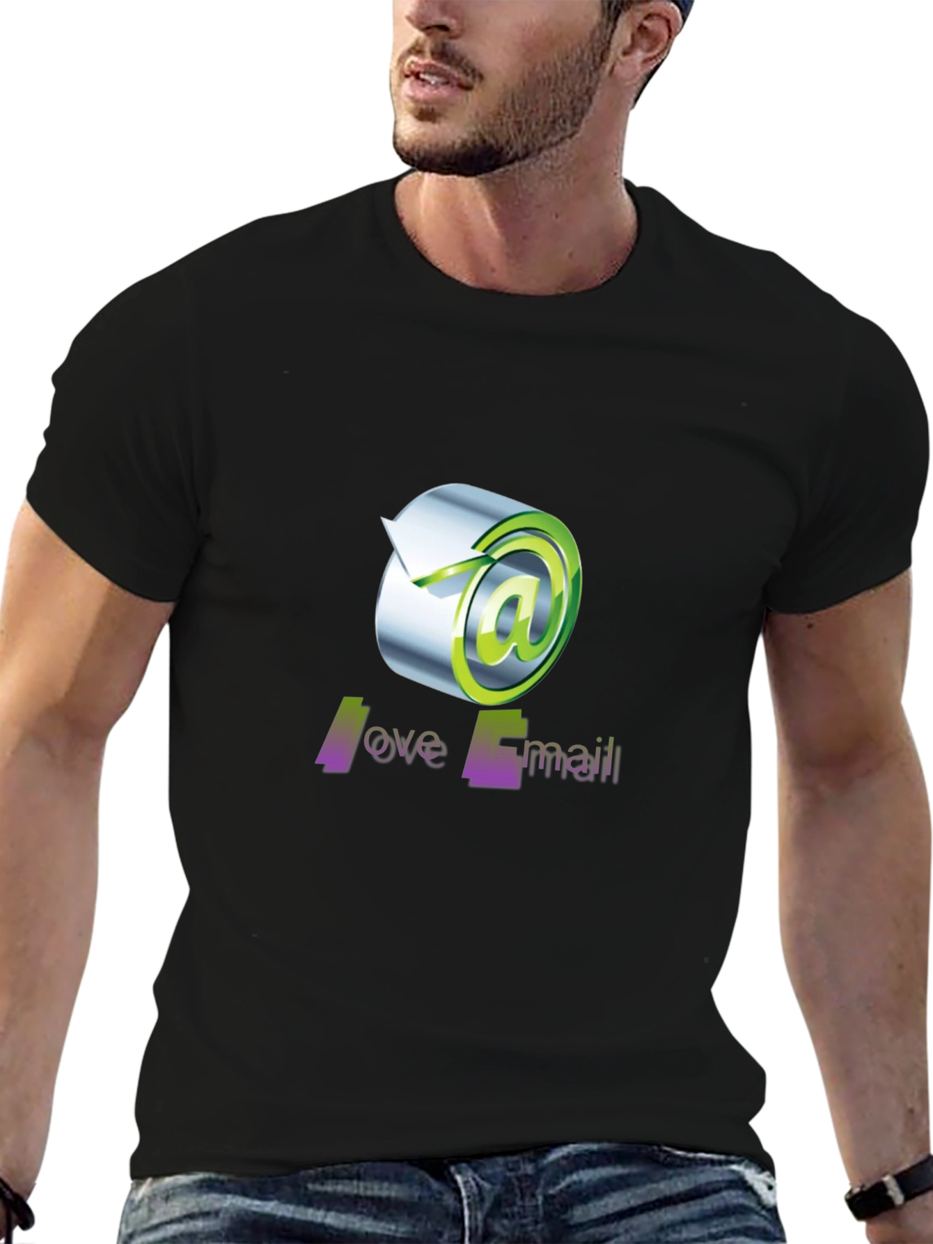 Love Email Graphic Tee - Black Cotton T-Shirt