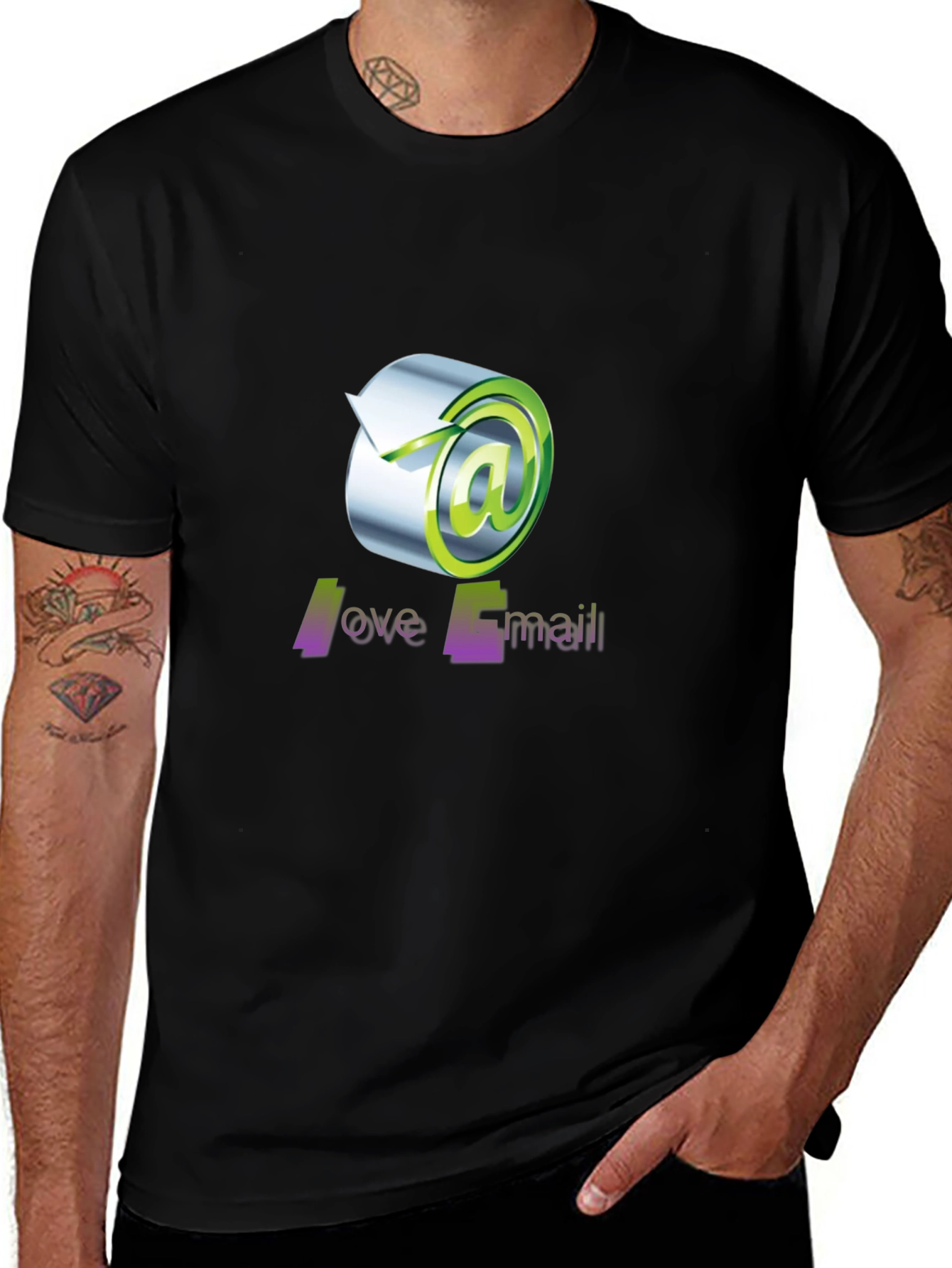Love Email Graphic Tee - Black Cotton T-Shirt