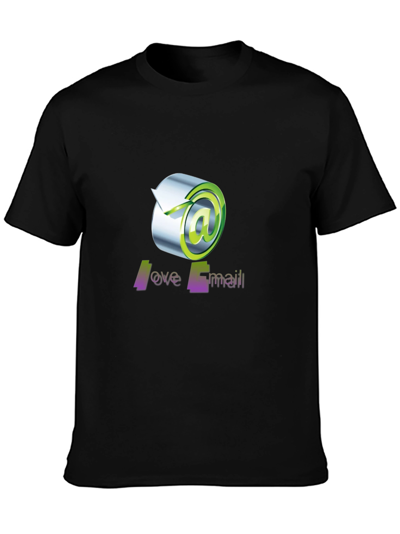Love Email Graphic Tee - Black Cotton T-Shirt