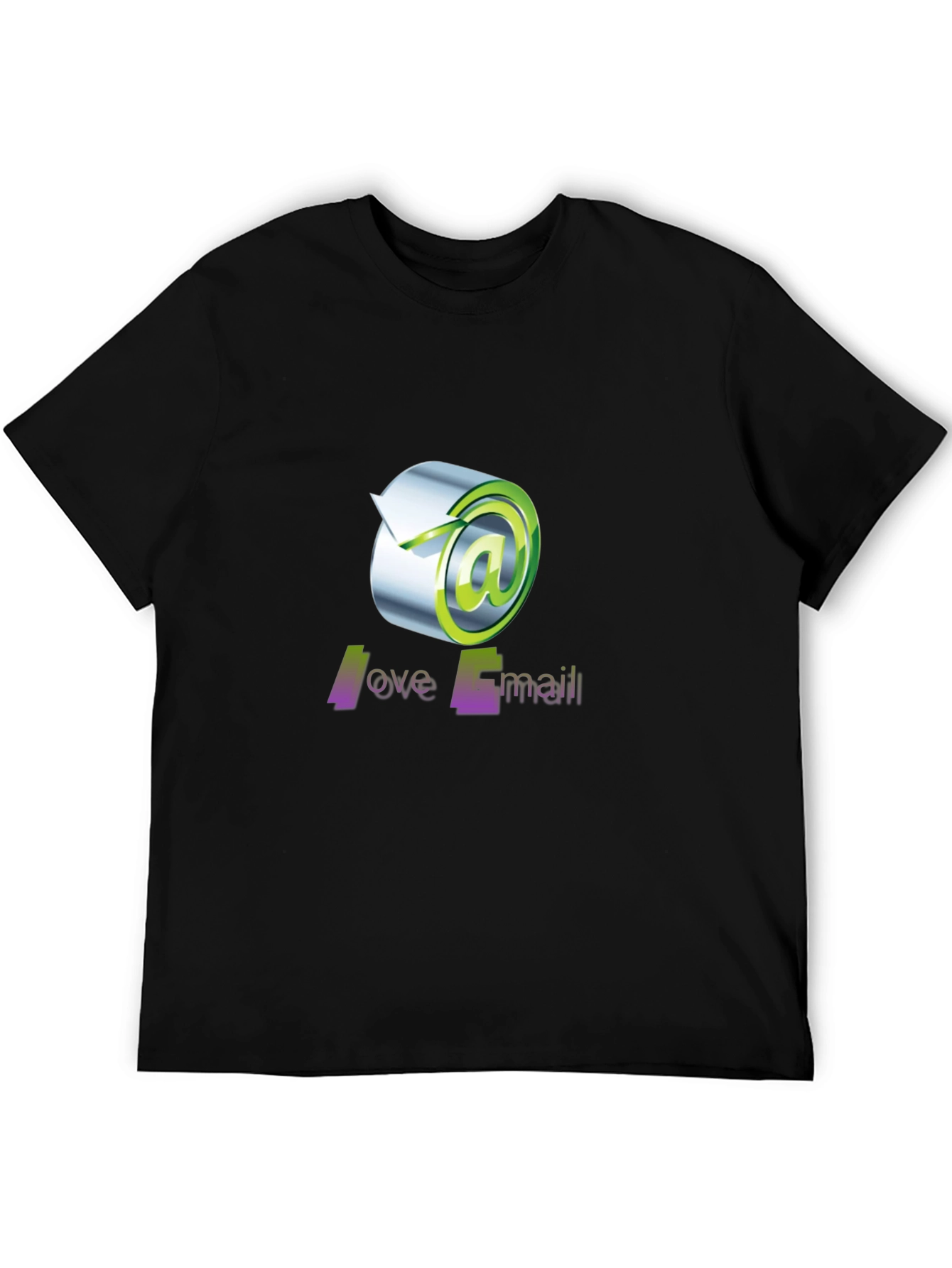Love Email Graphic Tee - Black Cotton T-Shirt
