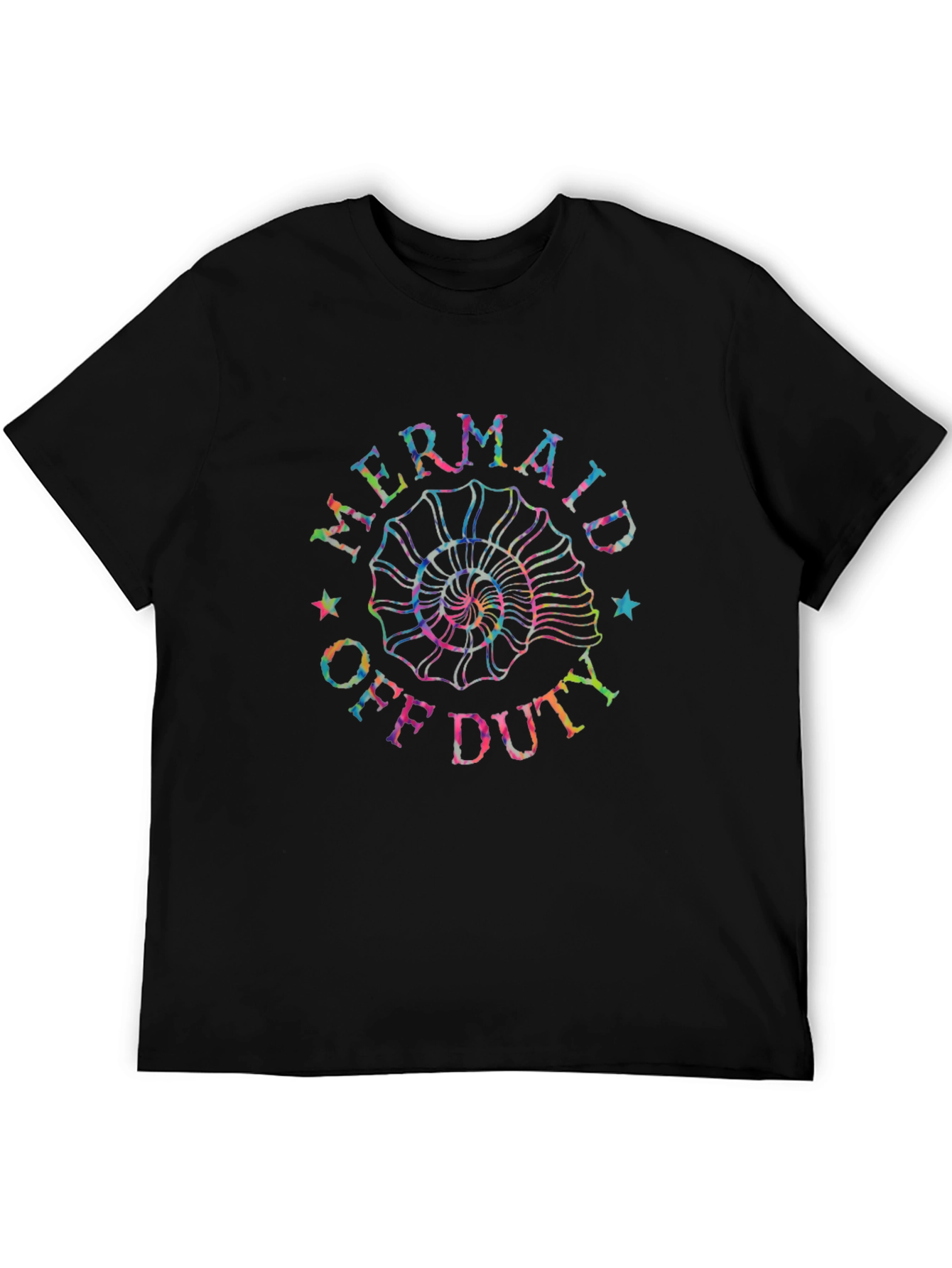 Mermaid Off Duty Graphic Tee - Black