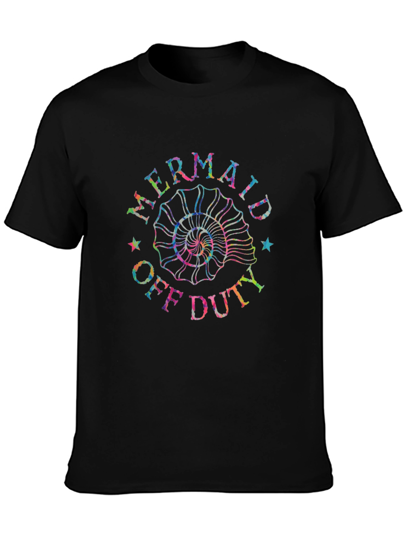 Mermaid Off Duty Graphic Tee - Black
