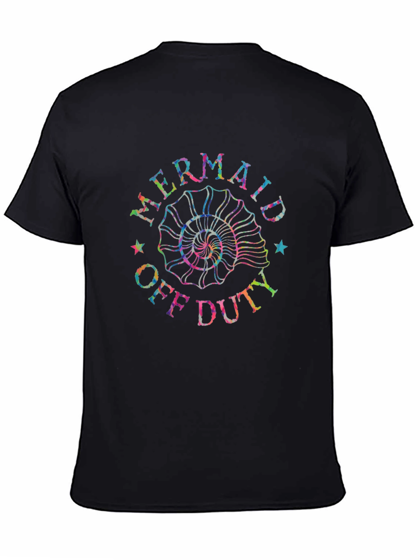 Mermaid Off Duty Graphic Tee - Black