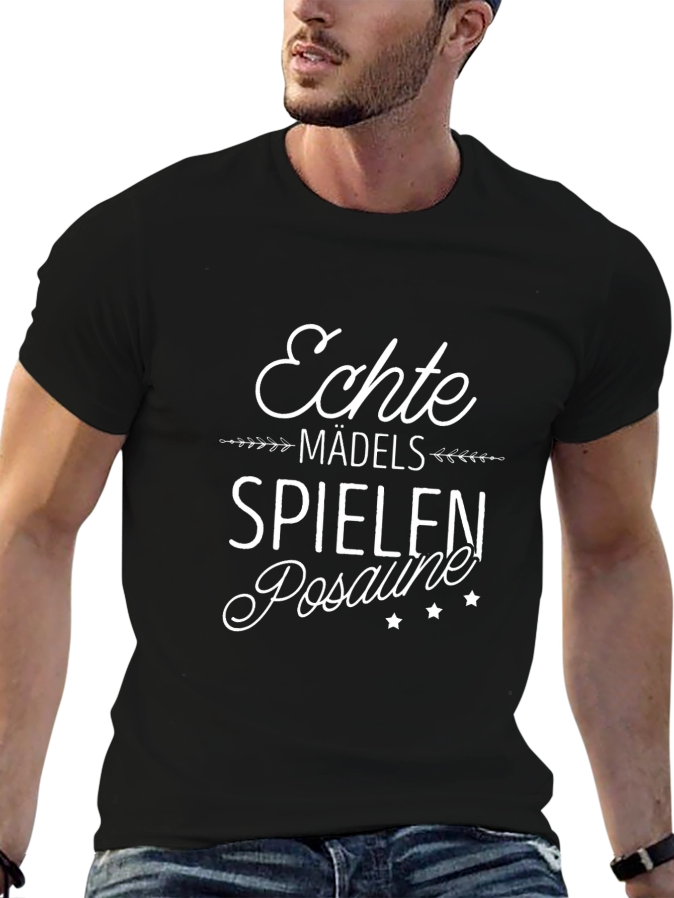 Echte Mädels Spielen Posaune Black T-Shirt