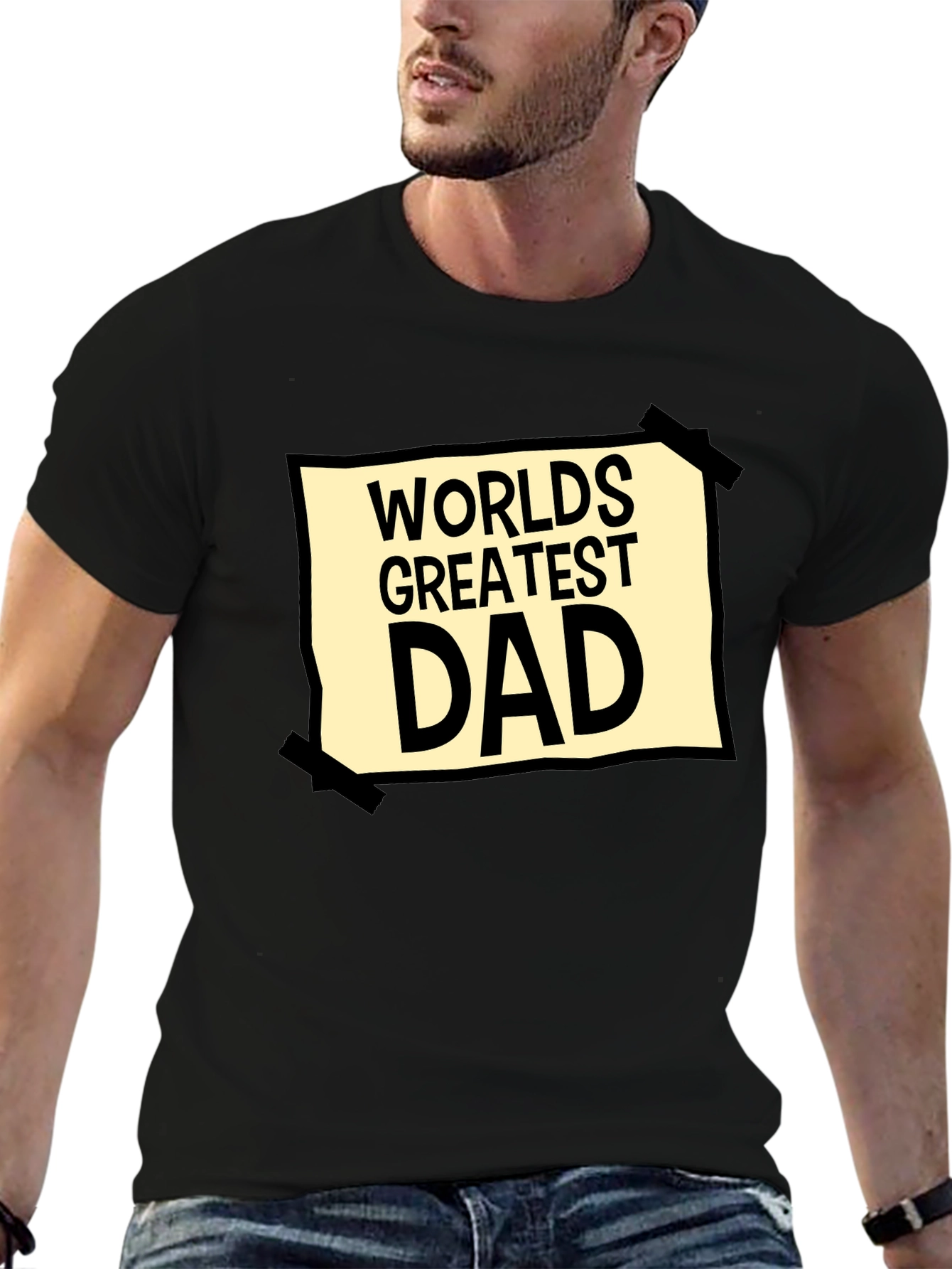 Worlds Greatest Dad Graphic Tee - Black