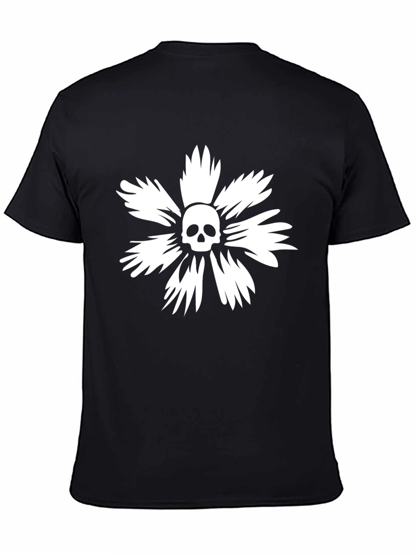 Skull Flower Graphic T-Shirt - Stylish Cotton Tee