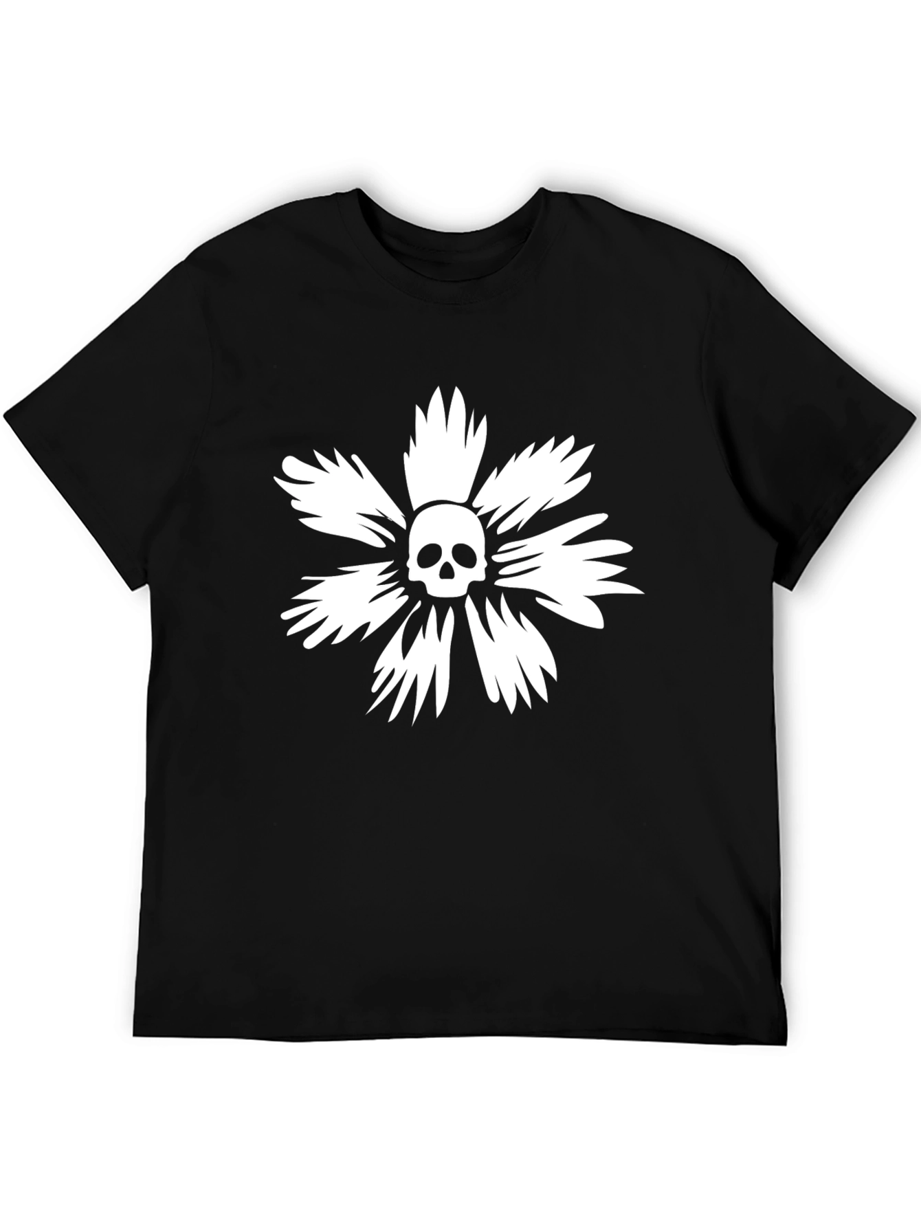 Skull Flower Graphic T-Shirt - Stylish Cotton Tee