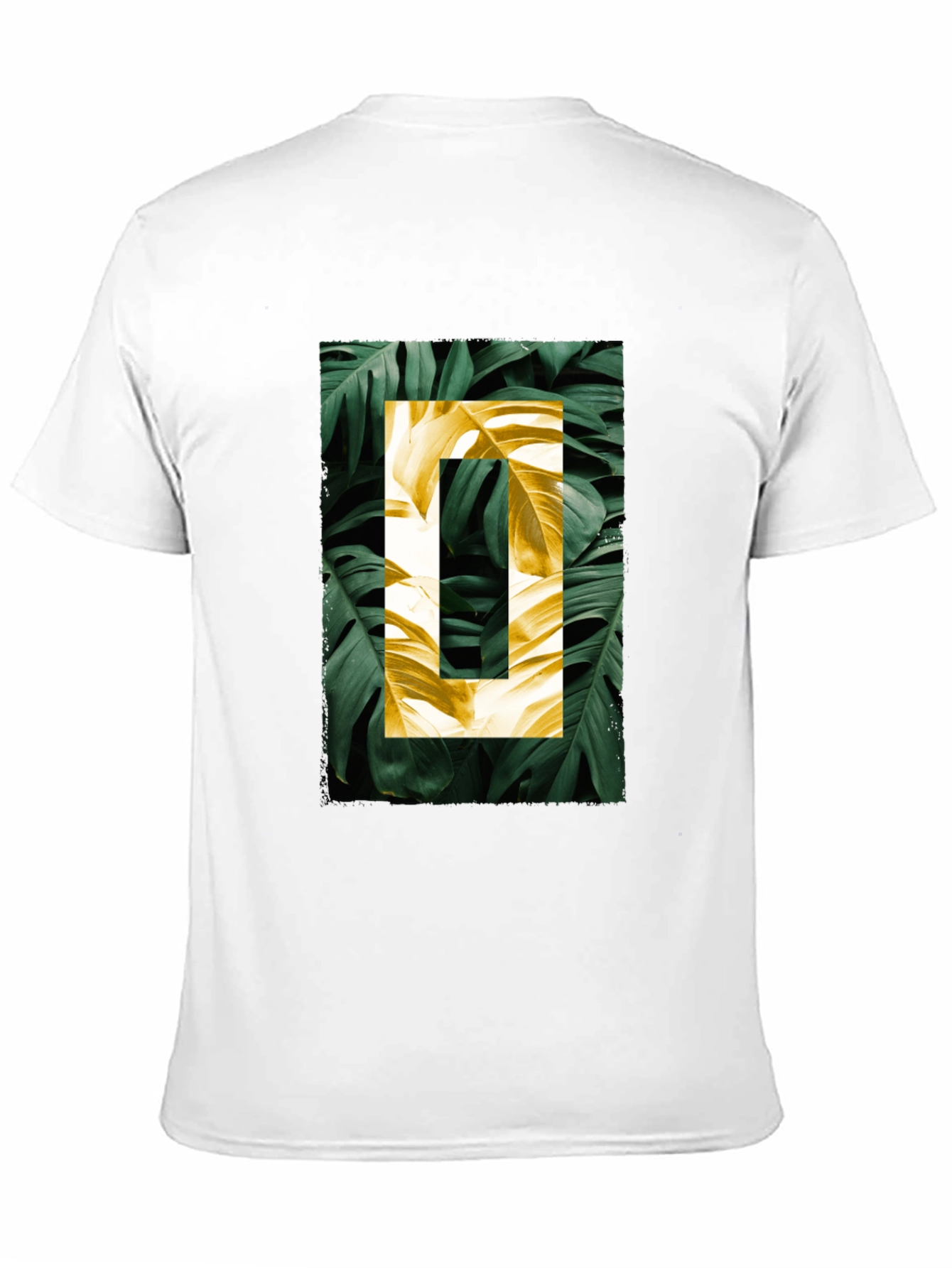 Botanical Print Mens Black T-Shirt