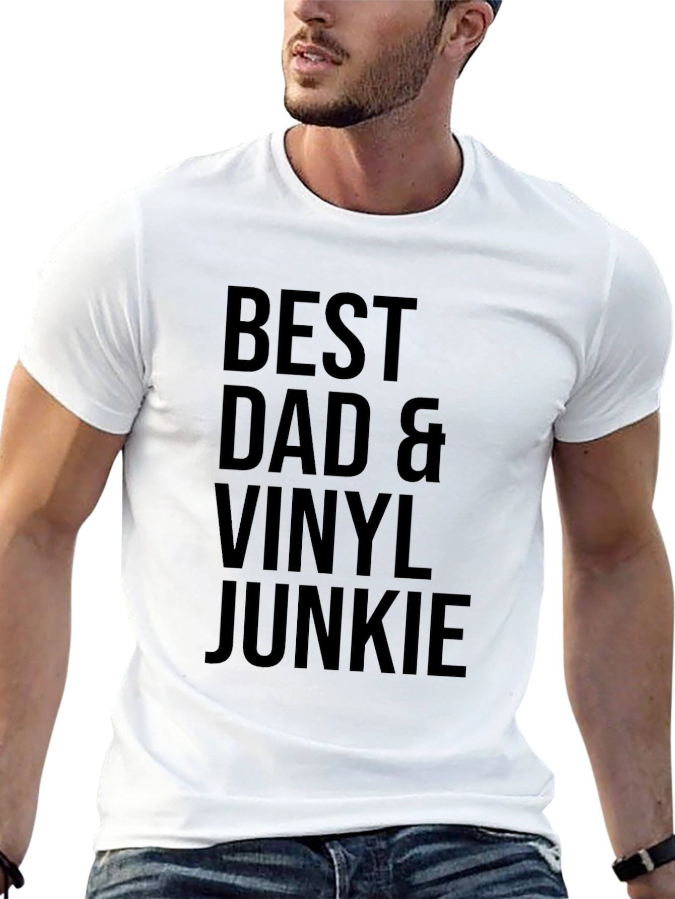 Best Dad & Vinyl Junkie T-Shirt - Black