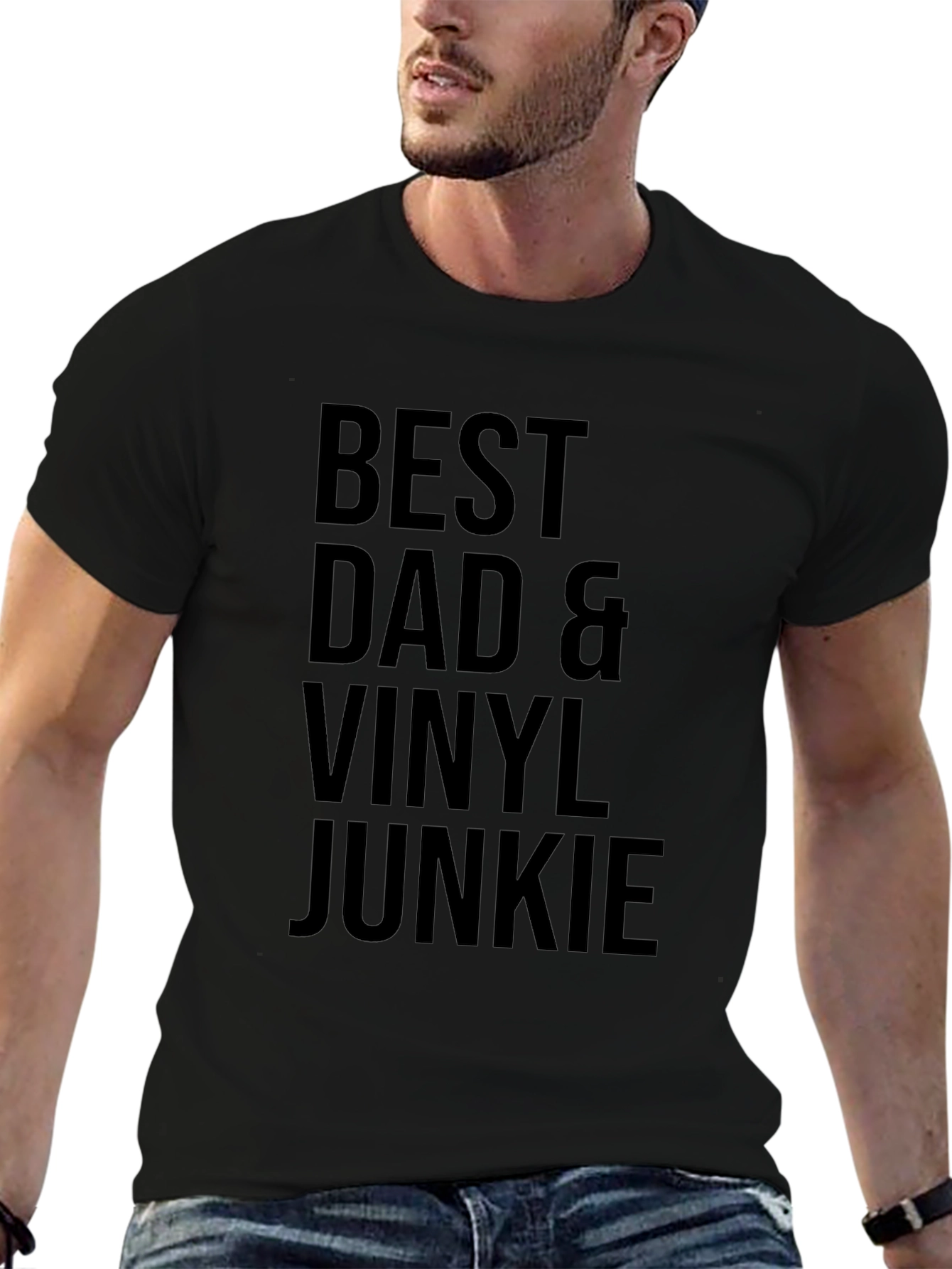 Best Dad & Vinyl Junkie T-Shirt - Black