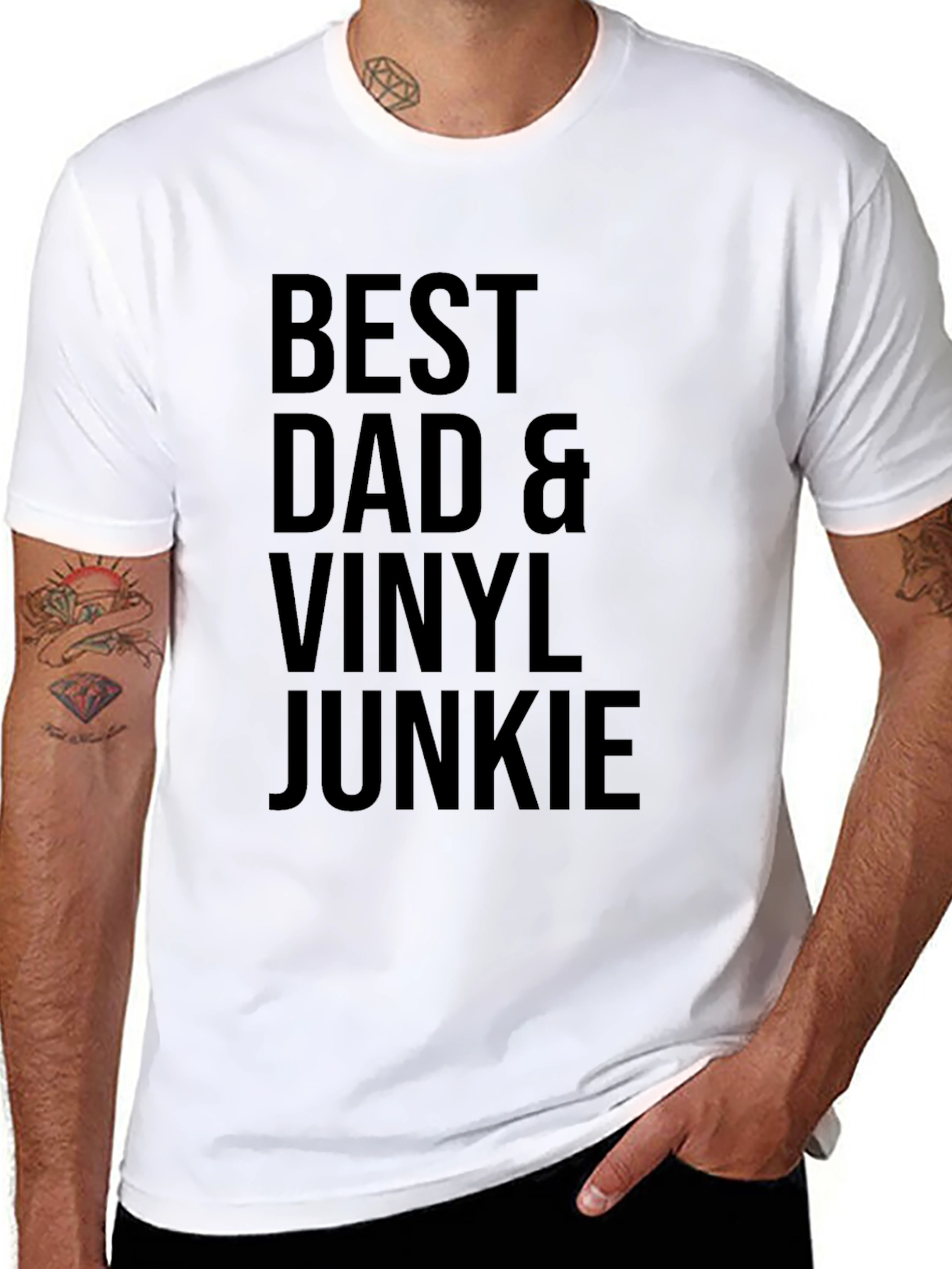 Best Dad & Vinyl Junkie T-Shirt - Black
