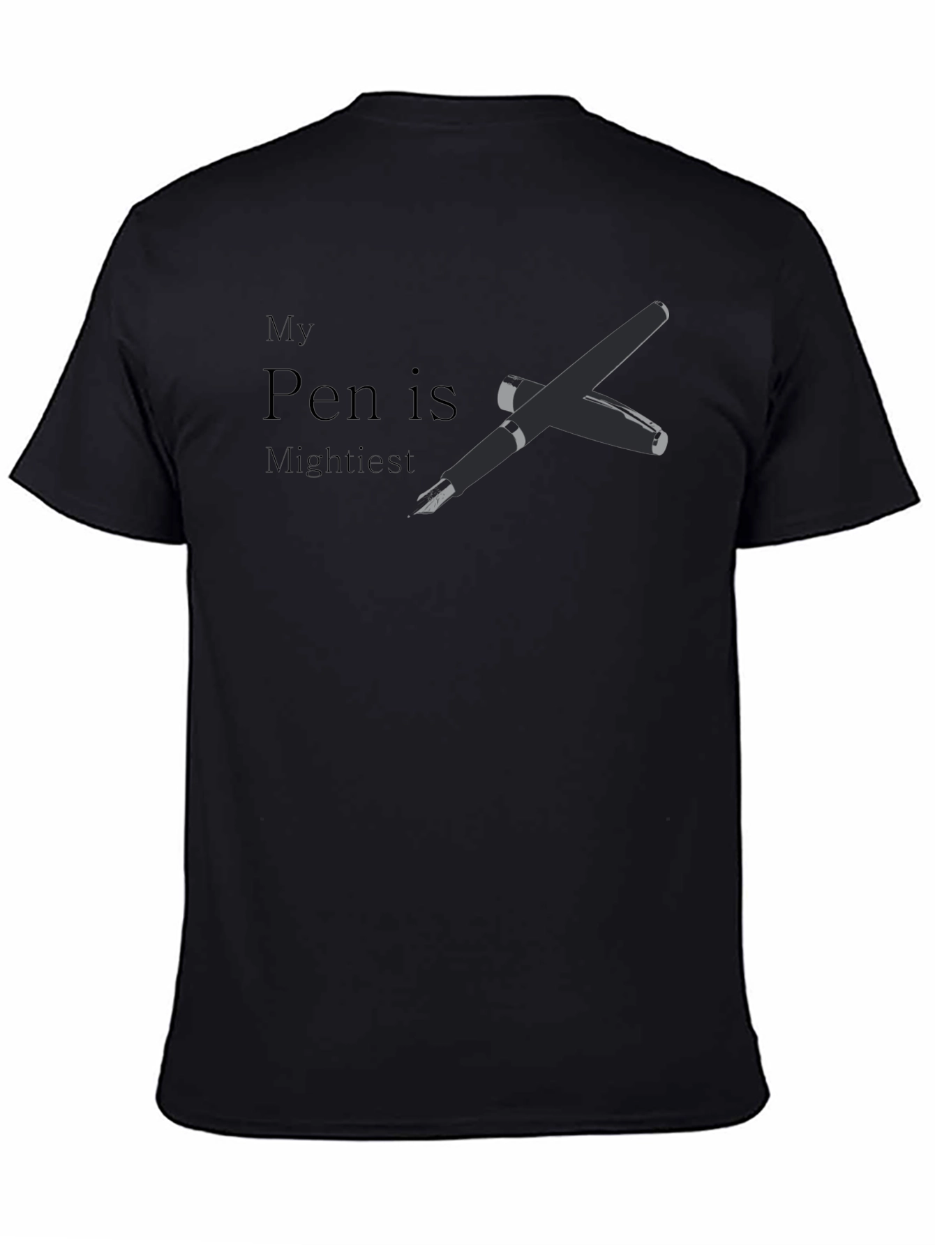 My Pen is Mightiest Black Graphic Tee