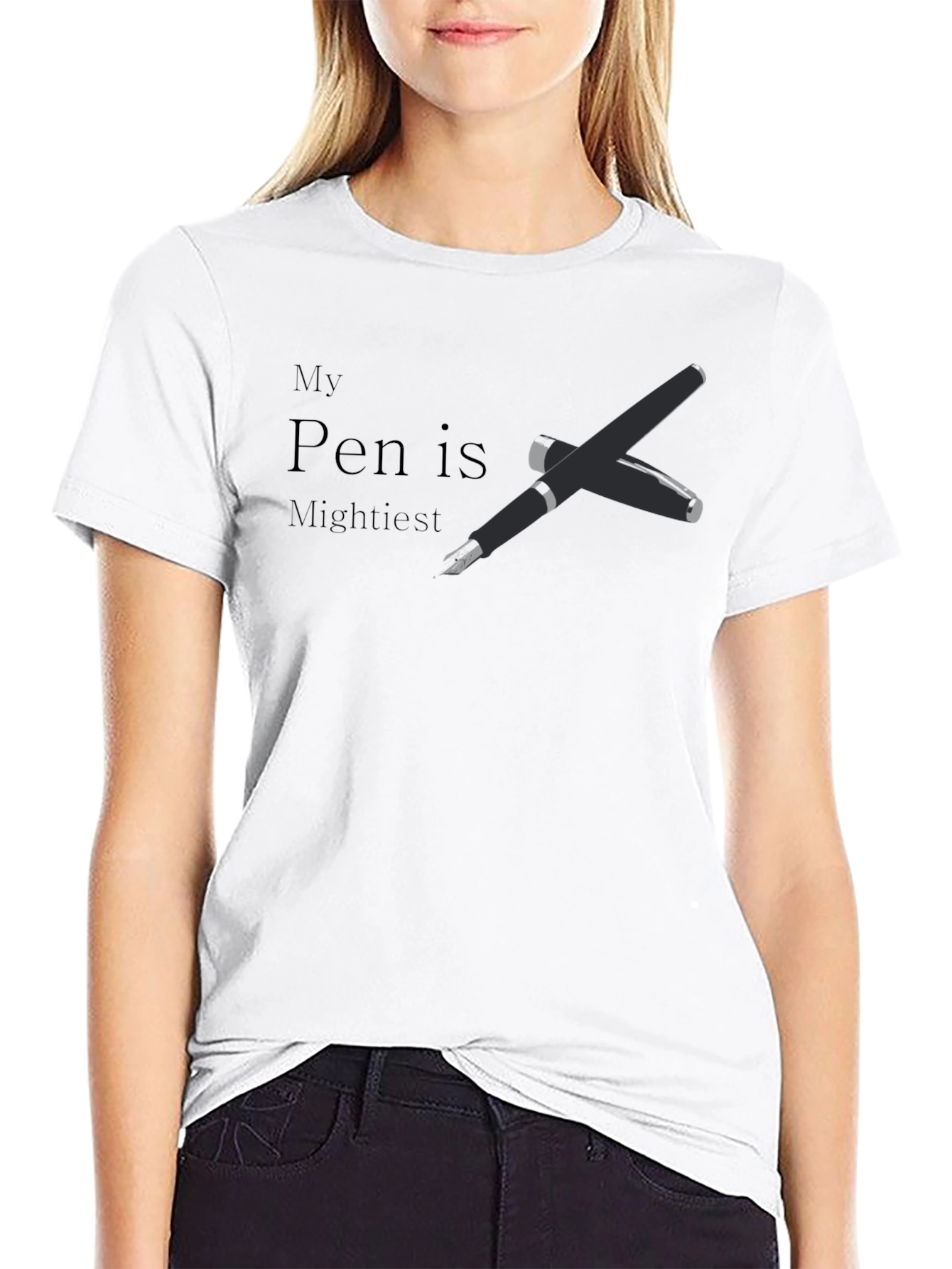 My Pen is Mightiest Black Graphic Tee