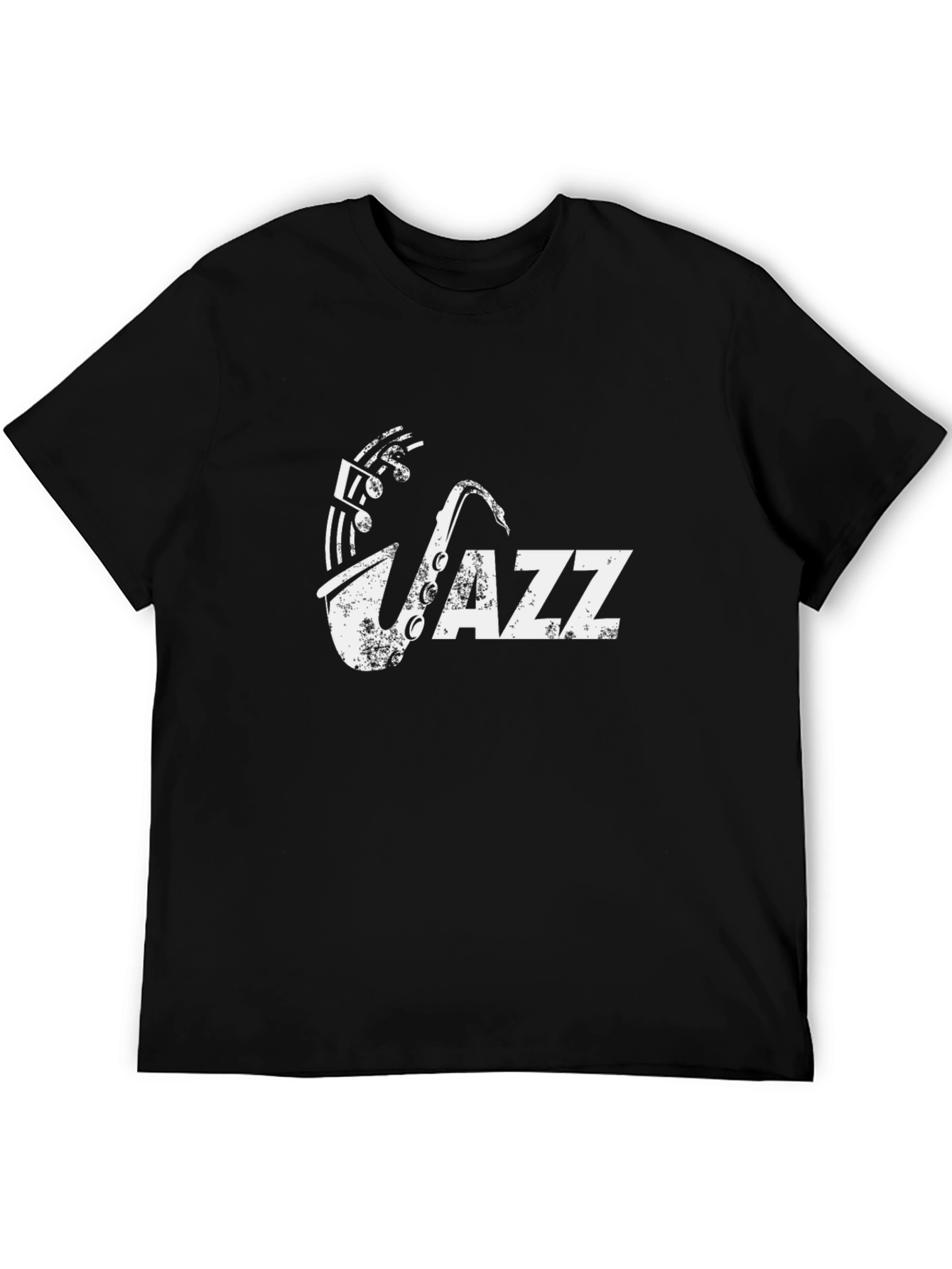 Mens Black Jazz Saxophone Graphic Tee