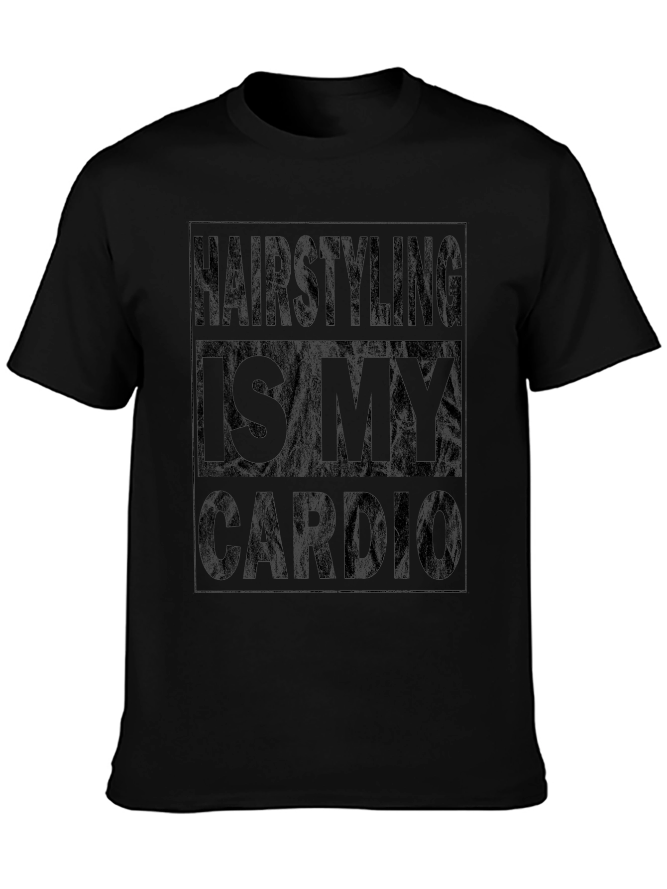 Hairstyling Is My Cardio Black Graphic Tee
