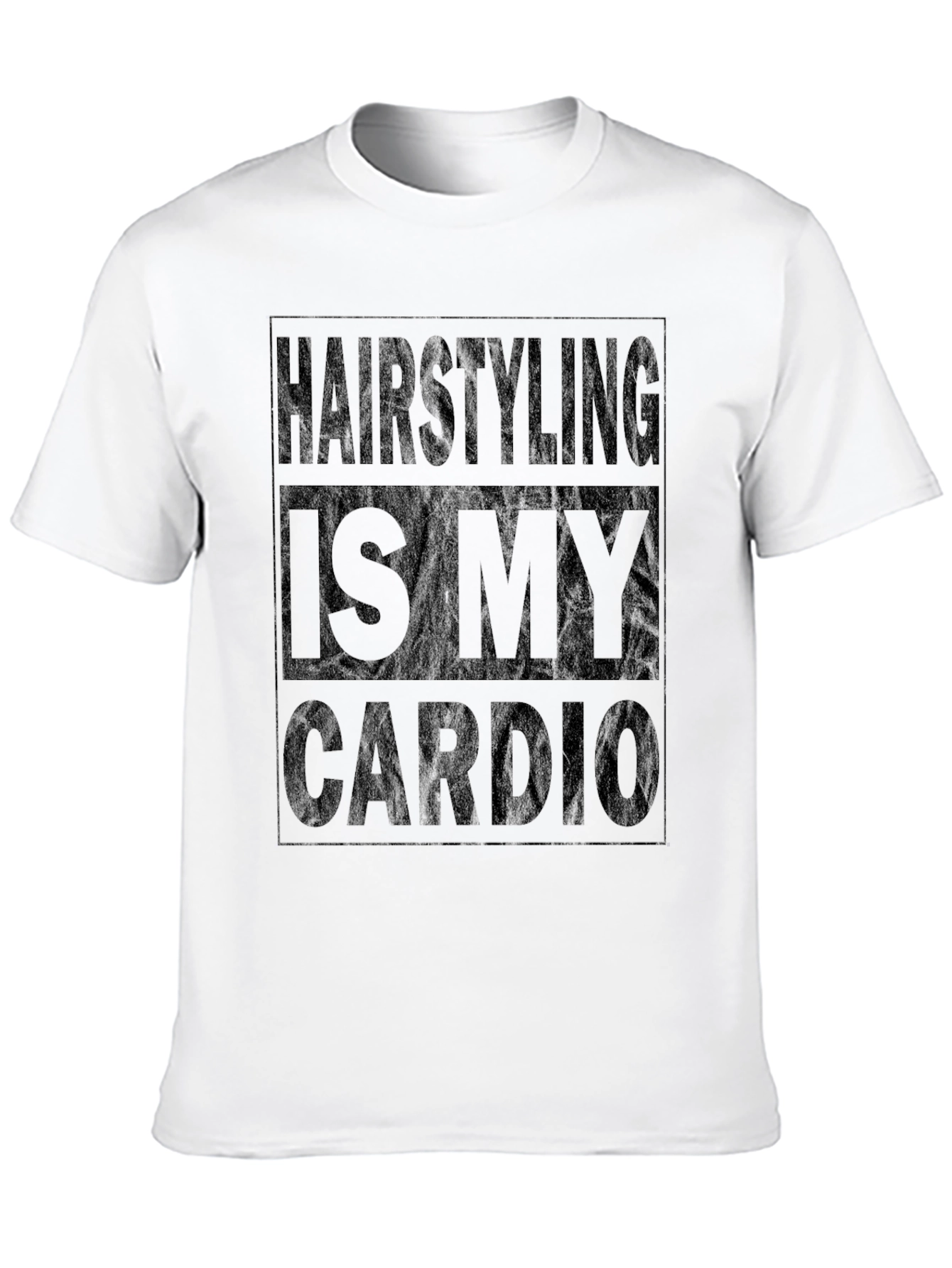Hairstyling Is My Cardio Black Graphic Tee