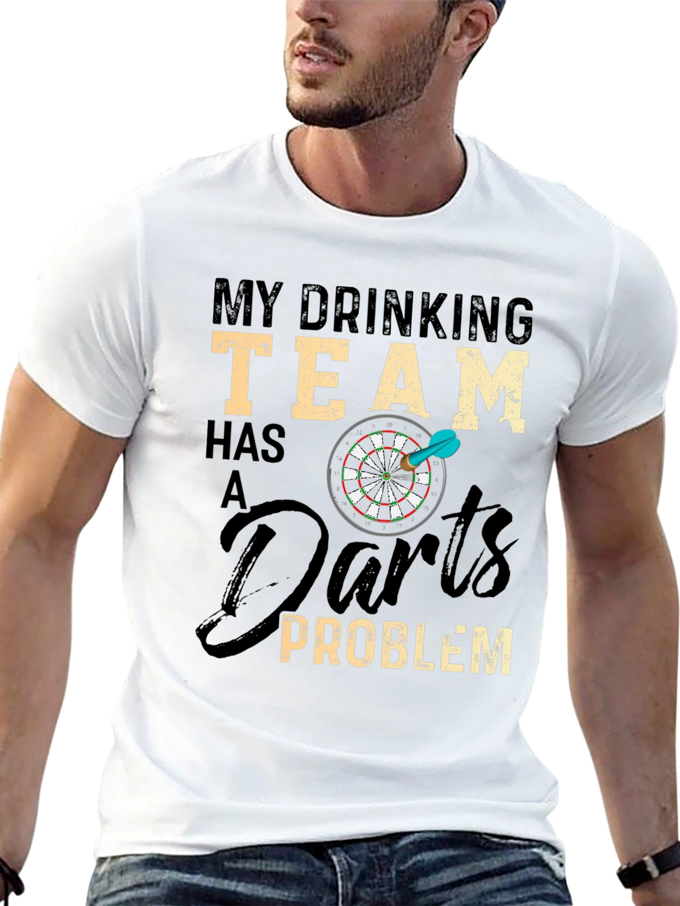 Funny Drinking Team Darts Problem Graphic T-Shirt